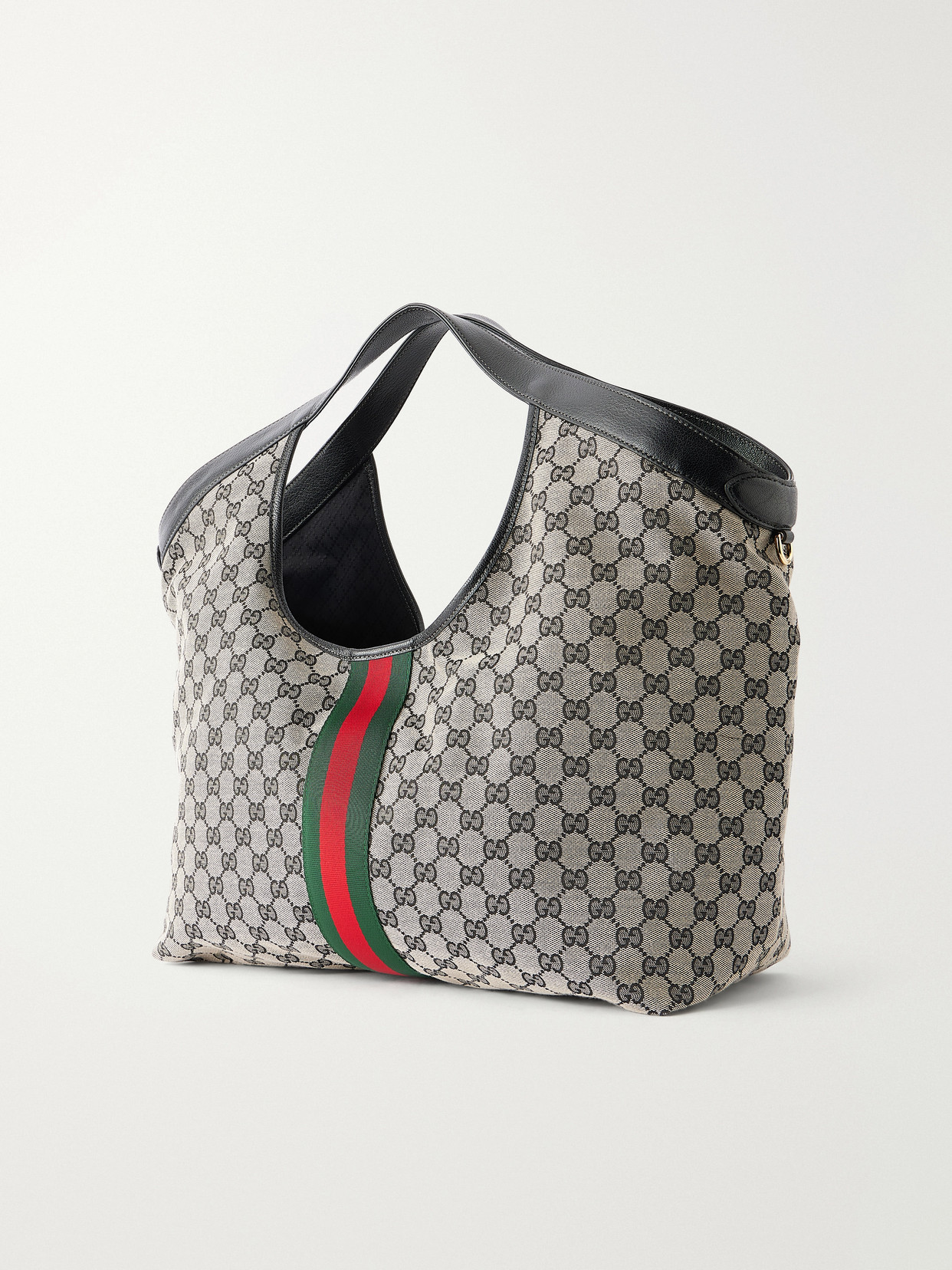 Gucci Giglio Leather-Trimmed Canvas-Jacquard Tote