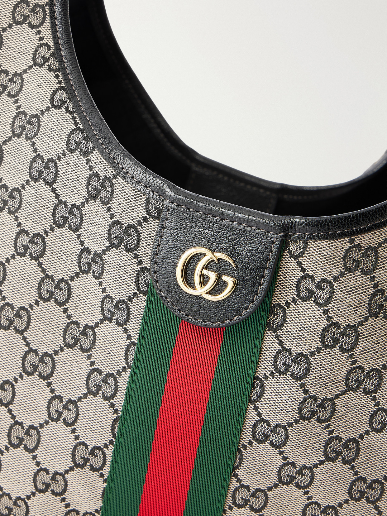 Gucci Giglio Leather-Trimmed Canvas-Jacquard Tote