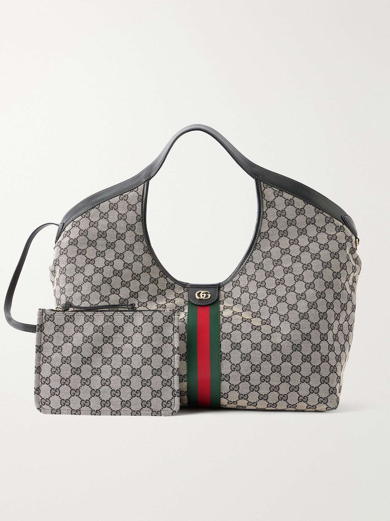 Gucci Giglio Leather-Trimmed Canvas-Jacquard Tote