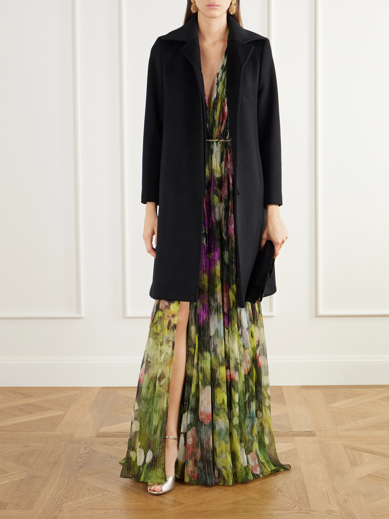 Logo-Detailed Wool-Natté Coat