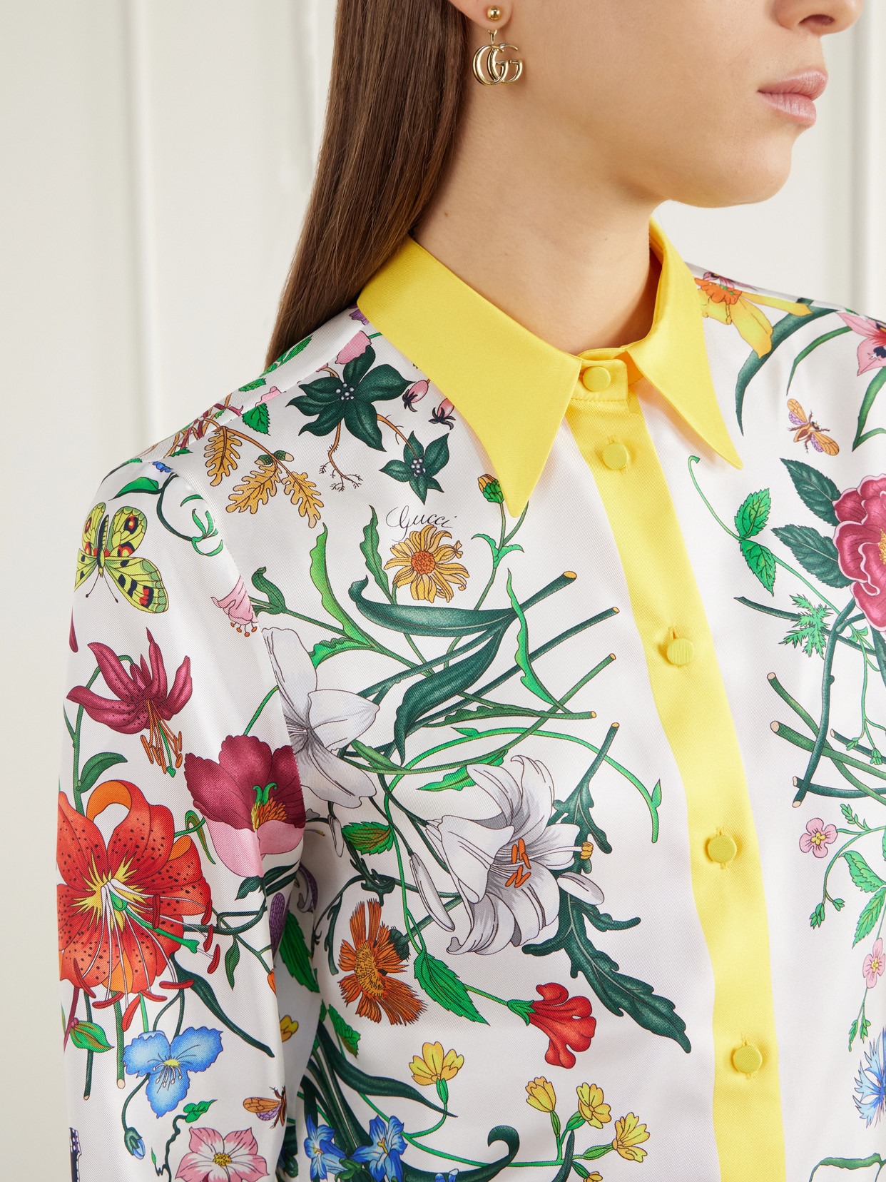 Floral-Print Silk-Twill Shirt