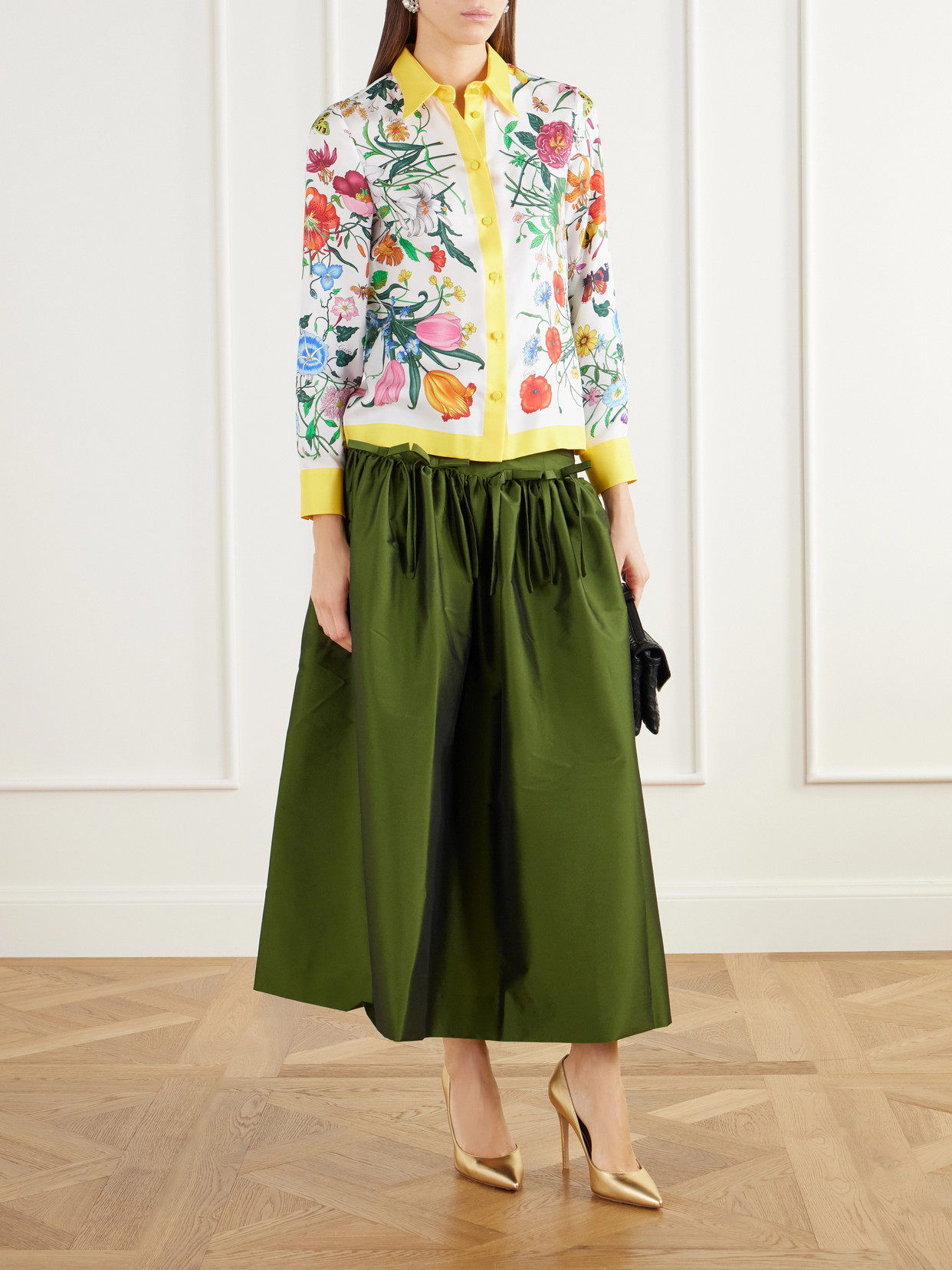 Floral-Print Silk-Twill Shirt