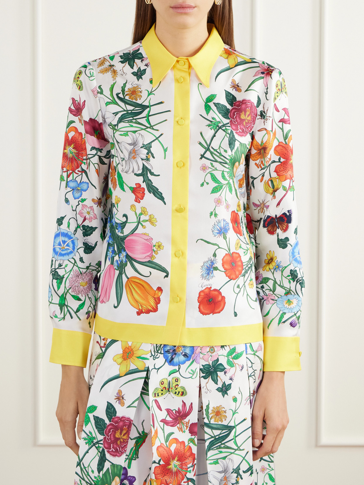 Floral-Print Silk-Twill Shirt
