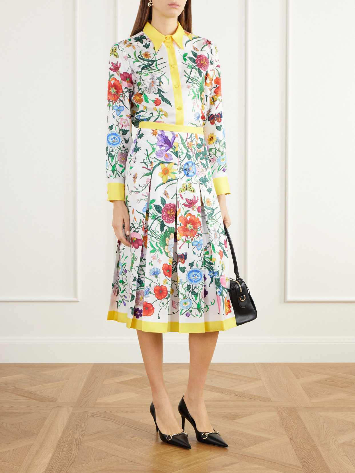 Floral-Print Silk-Twill Shirt
