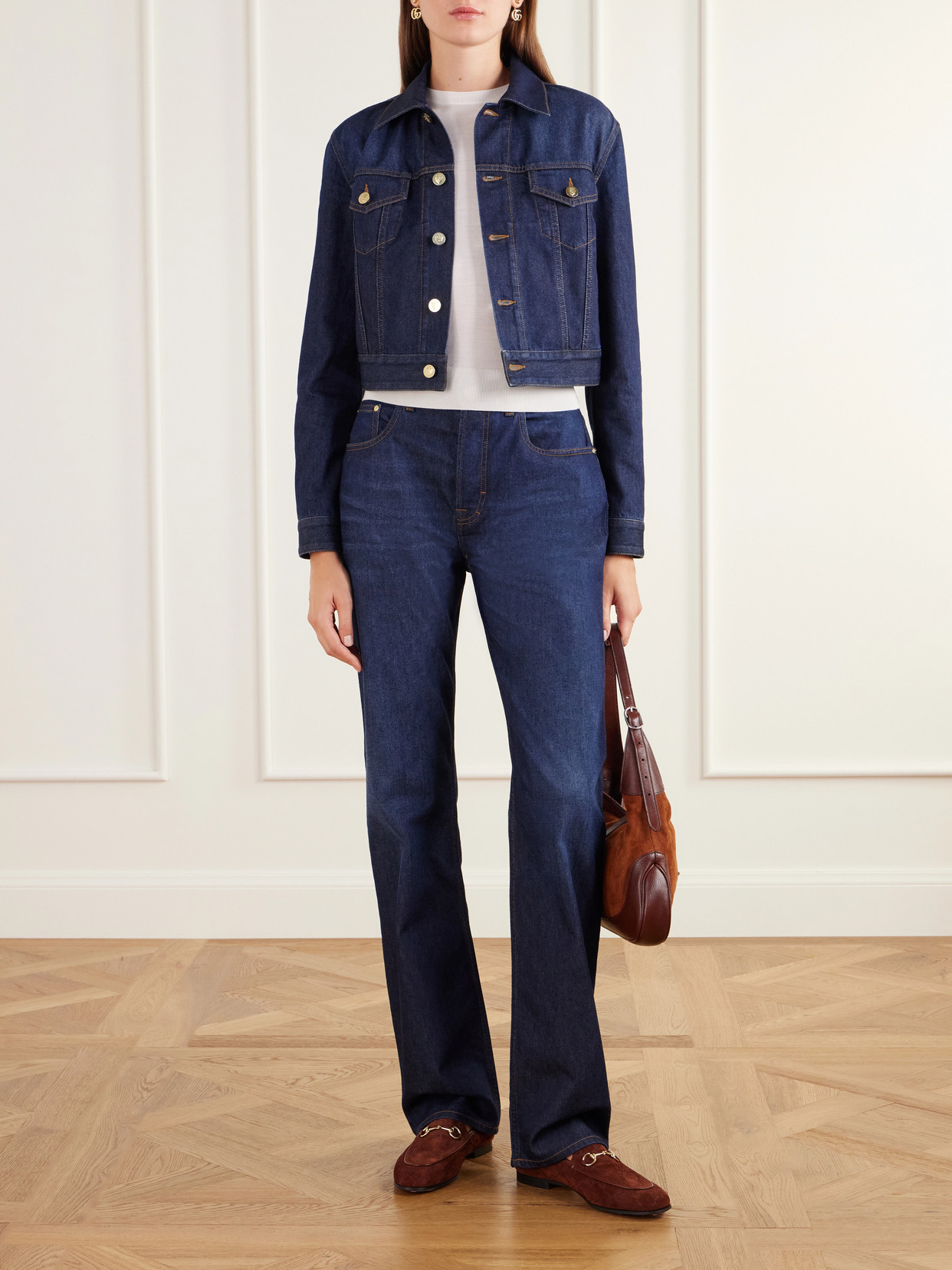 Horsebit-Embellished Wool-Twill Sweater