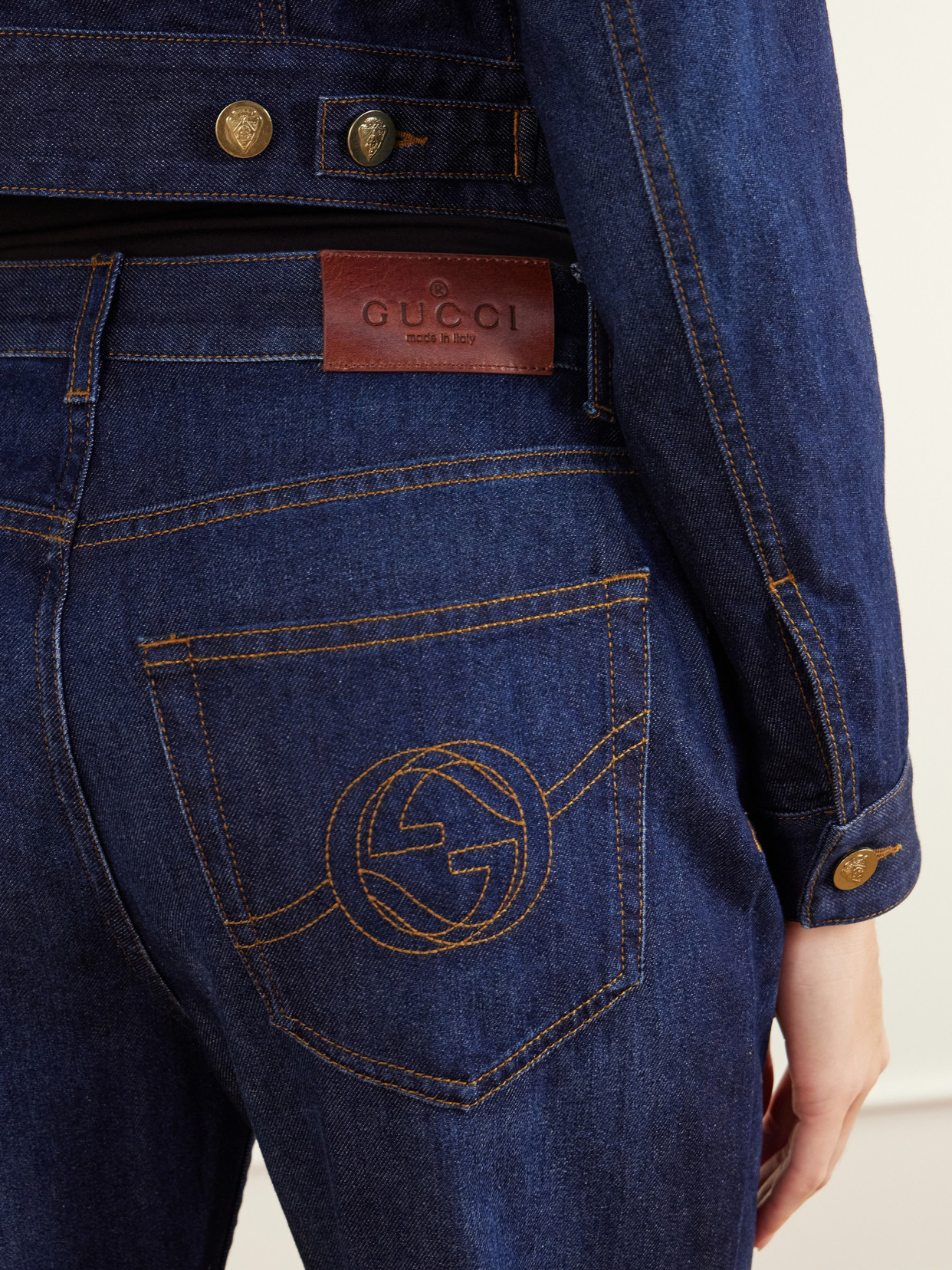 Logo-Embroidered Mis-Rise Straight-Leg Jeans