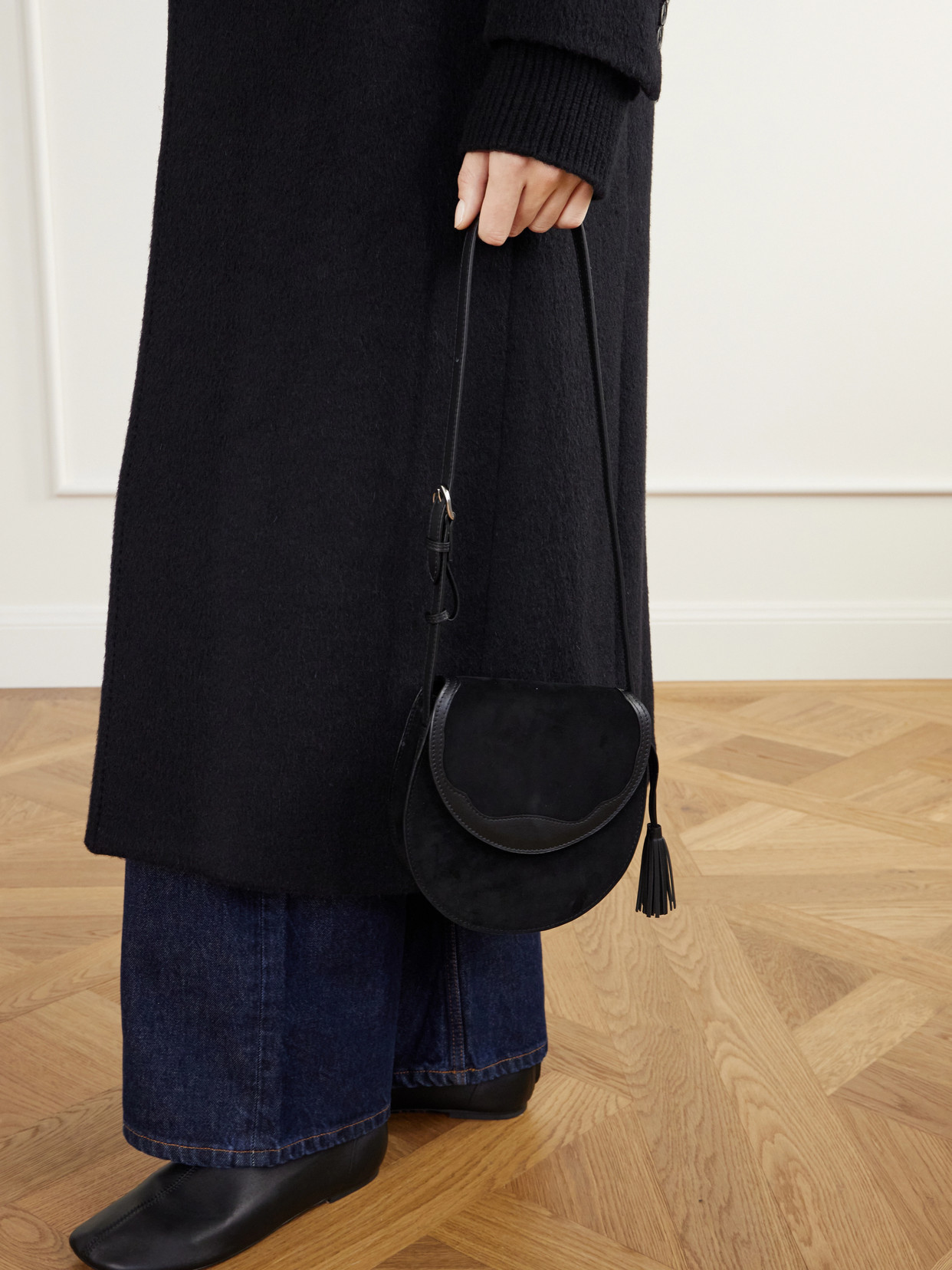 The Small Saddle Tasseled Shoulder Bag