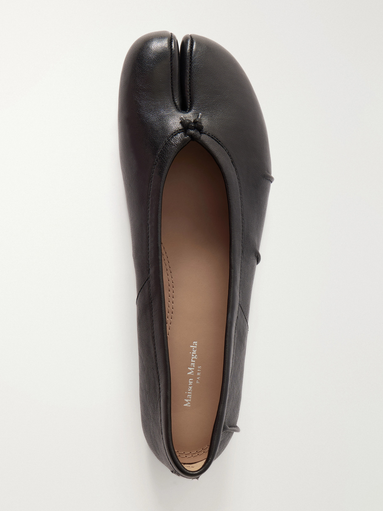 Tabi Split-Toe Textured Ballet Flats