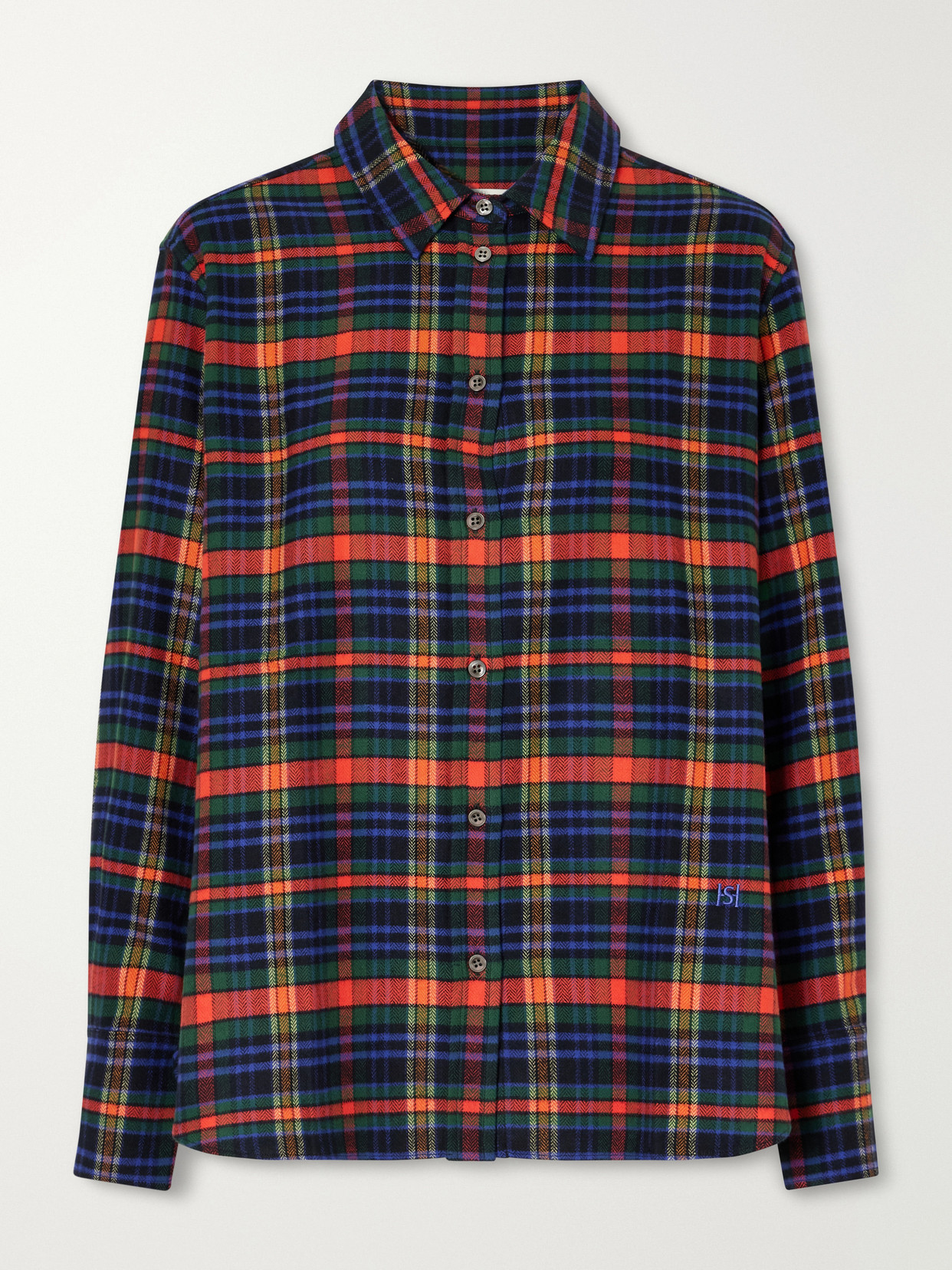 Jasper Checked Logo-Embroidered Cotton-Flannel Shirt