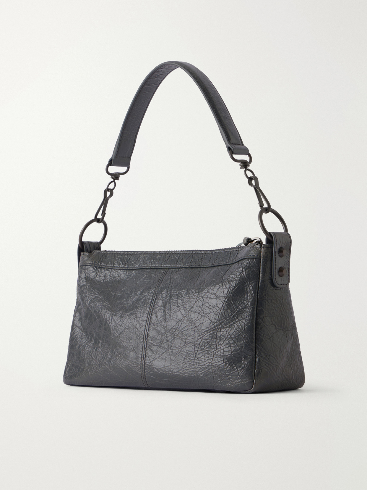 Le City Moto Mini Crinkled-Leather Shoulder Bag