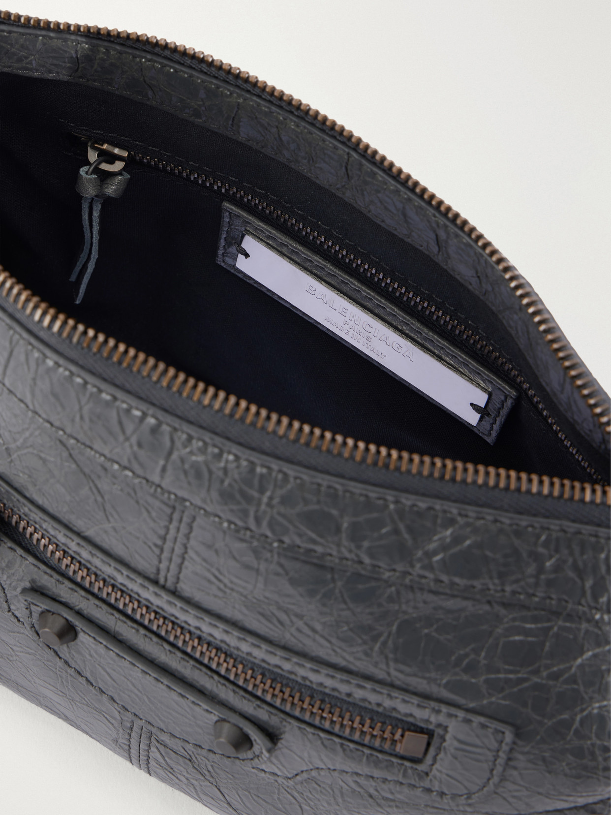 Le City Moto Mini Crinkled-Leather Shoulder Bag