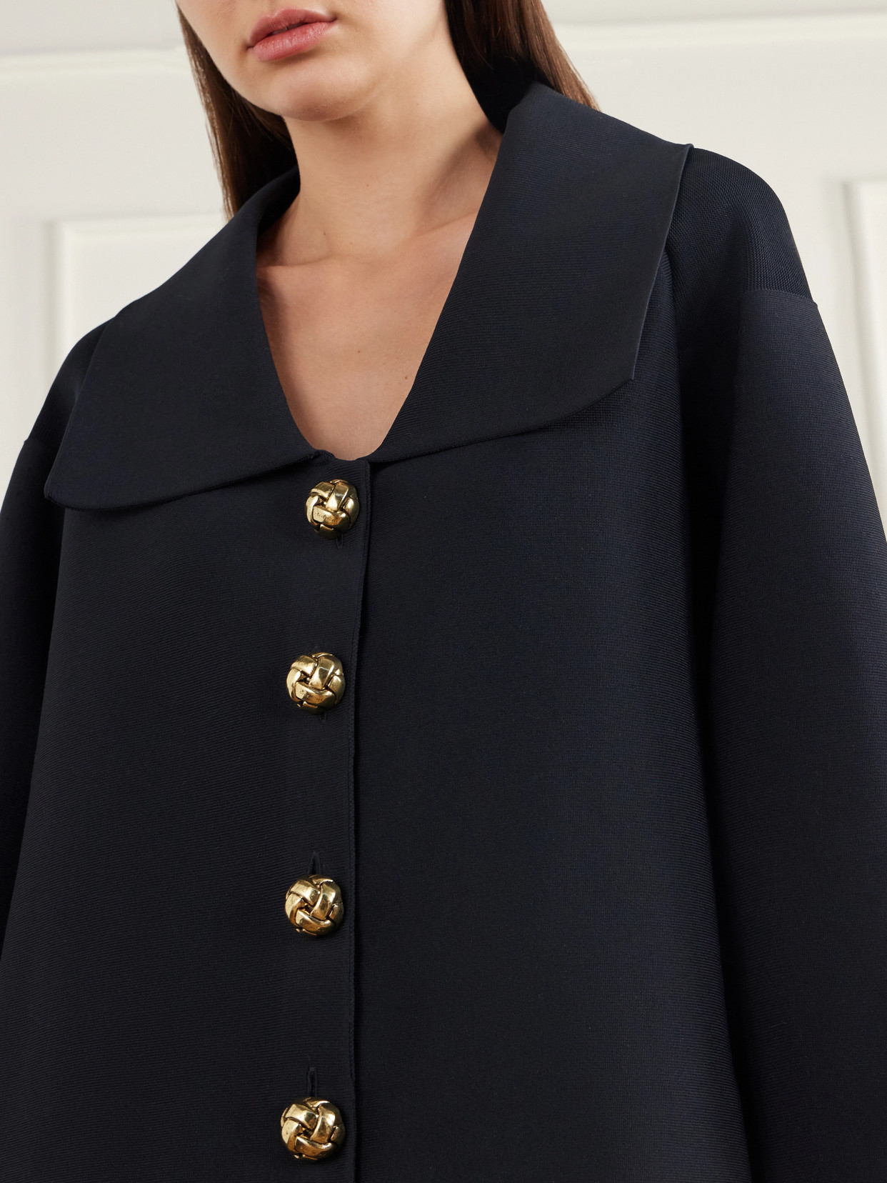 Cropped Cocoon Double-Faced Jacket