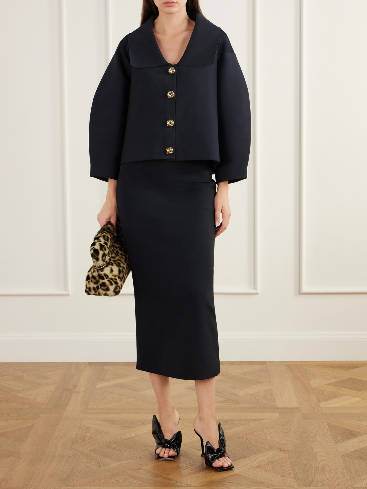 Cropped Cocoon Double-Faced Jacket