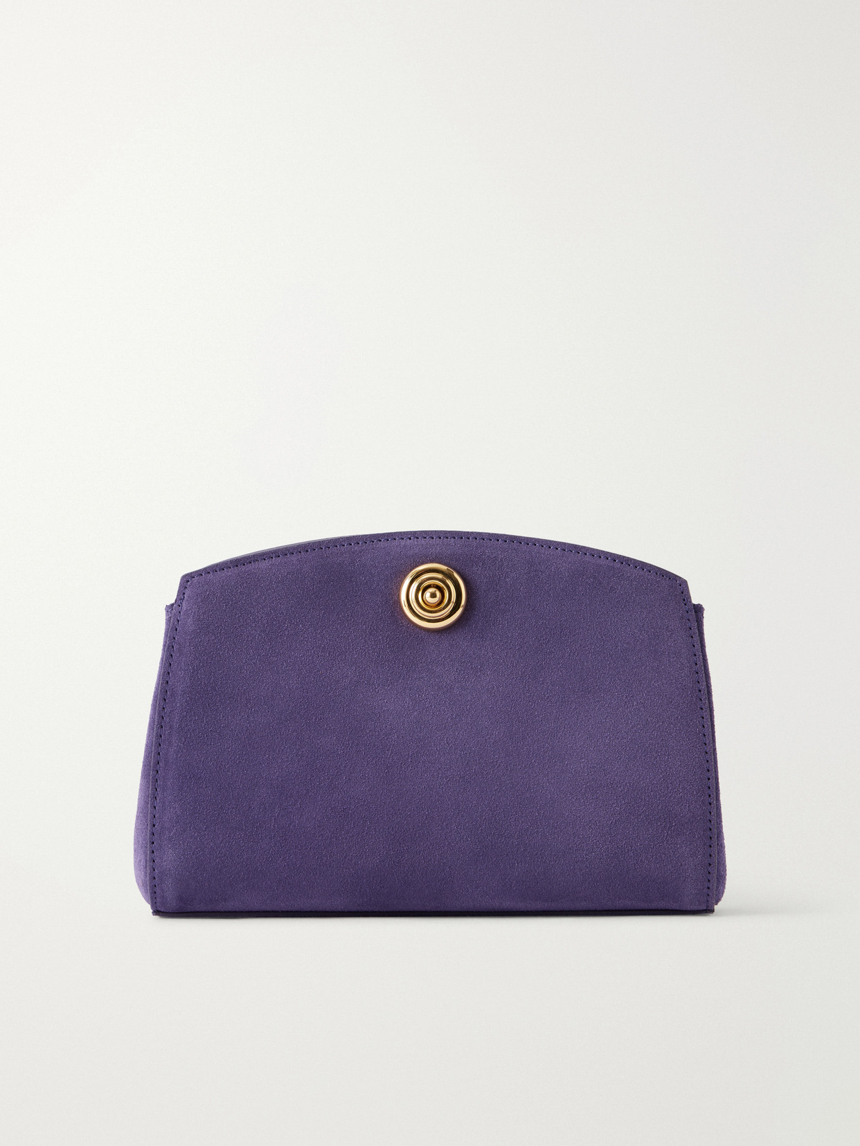 Liffner Pushlock Suede Clutch In Purple