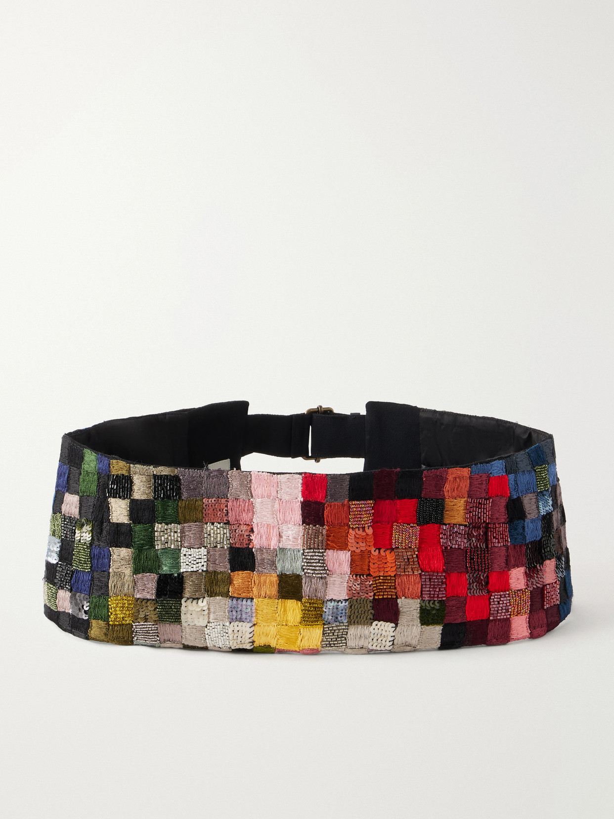 Dries Van Noten Bead-embellished Embroidered Twill Belt In Multi