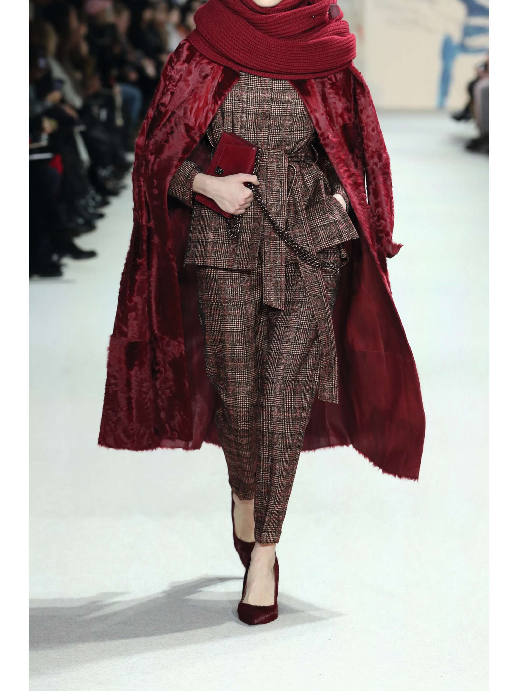 AKRIS Belted checked wool jacket