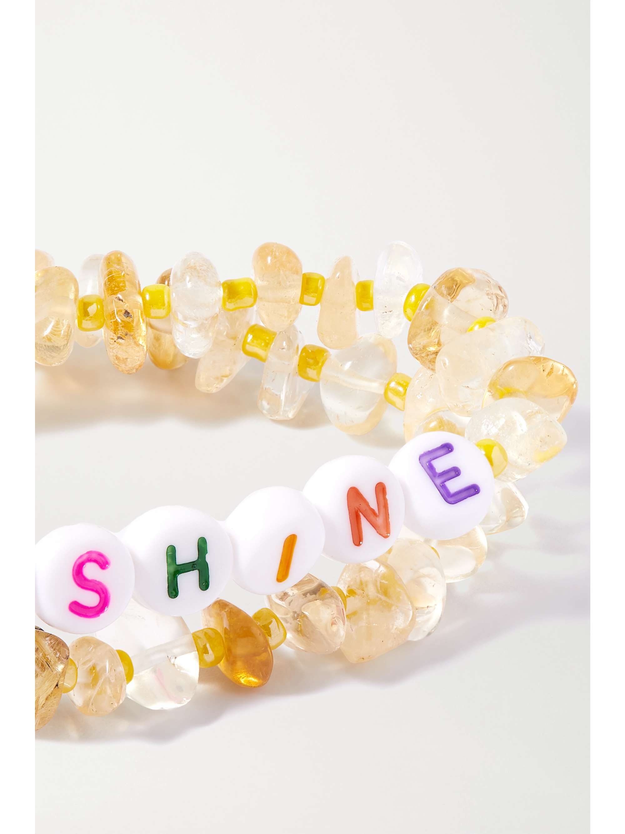 TBALANCE CRYSTALS Cleansing, Regenerating and Energizing set of two citrine and enamel bracelets