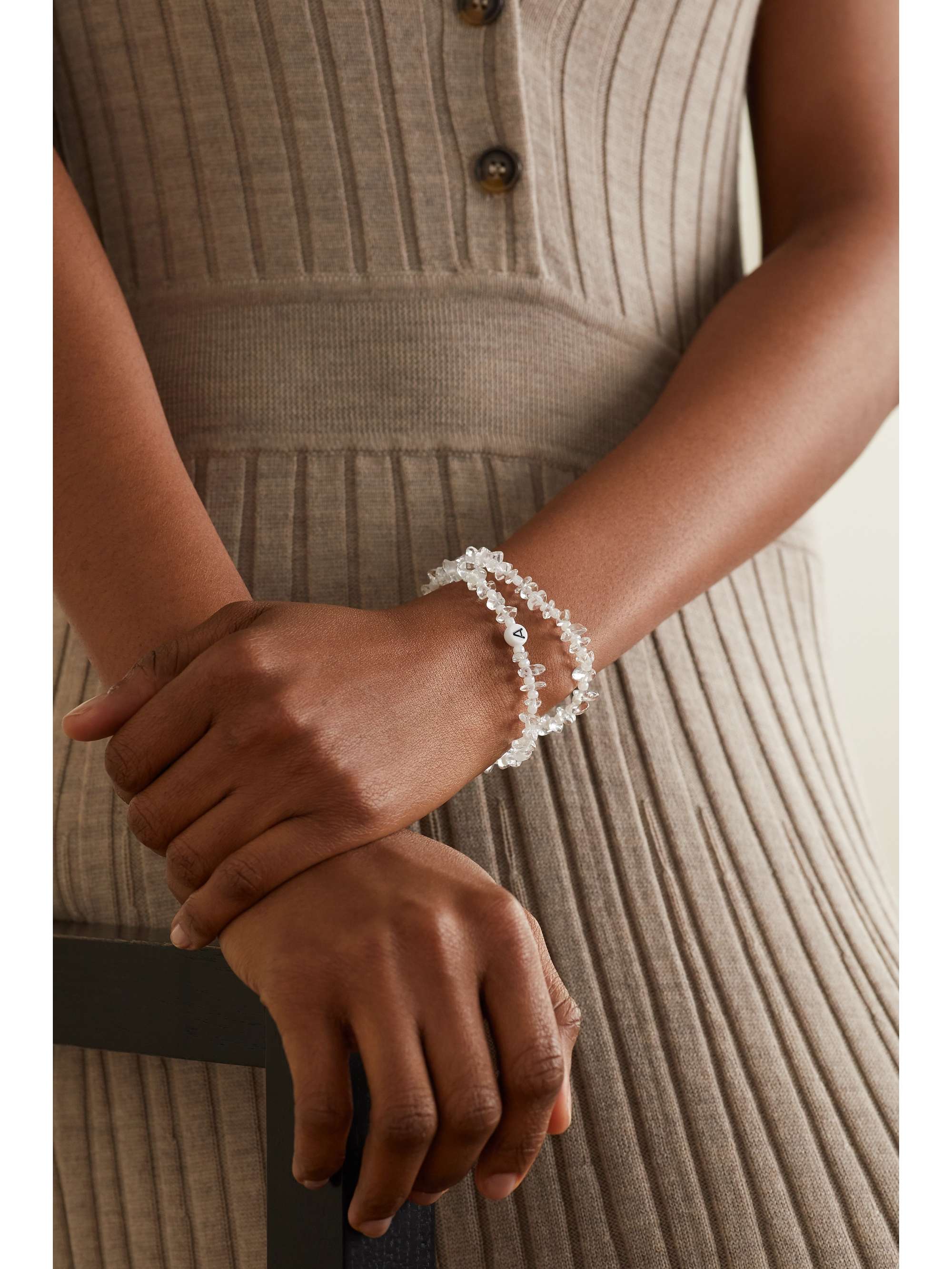 TBALANCE CRYSTALS Absorb, Restore and Regulate set of two quartz and enamel bracelets
