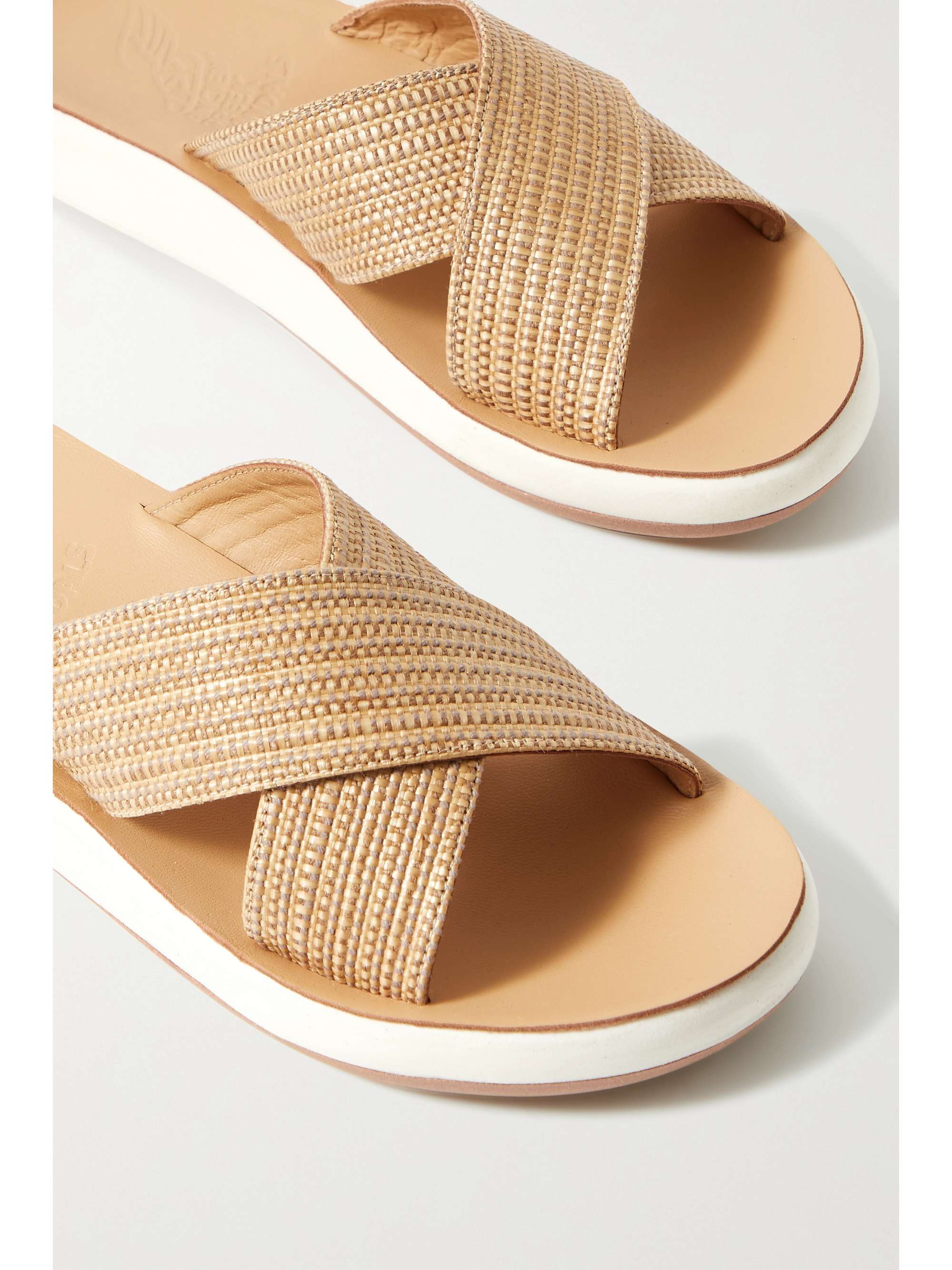 ANCIENT GREEK SANDALS Thais woven raffia slides