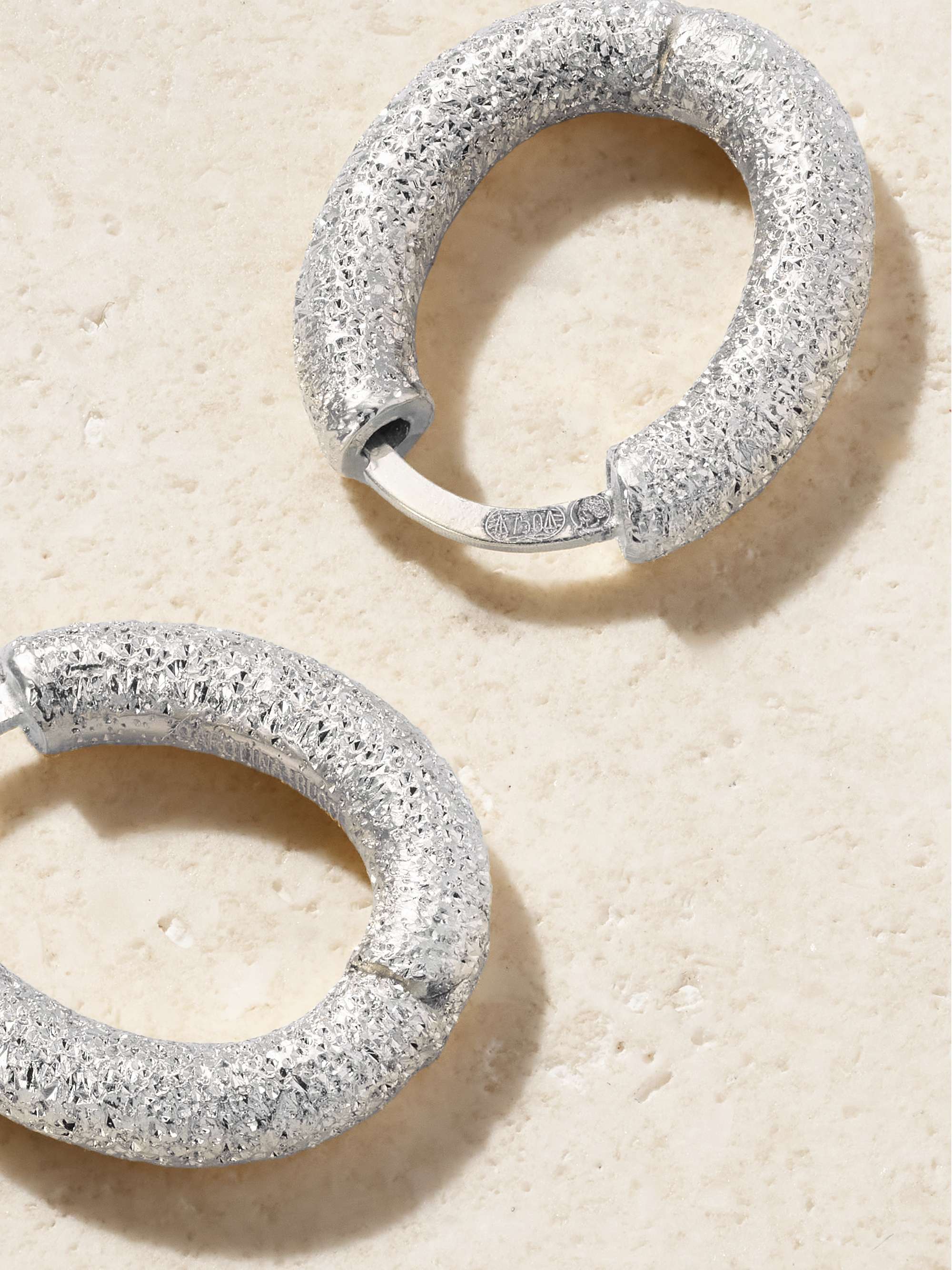 CAROLINA BUCCI 18-karat white gold hoop earrings