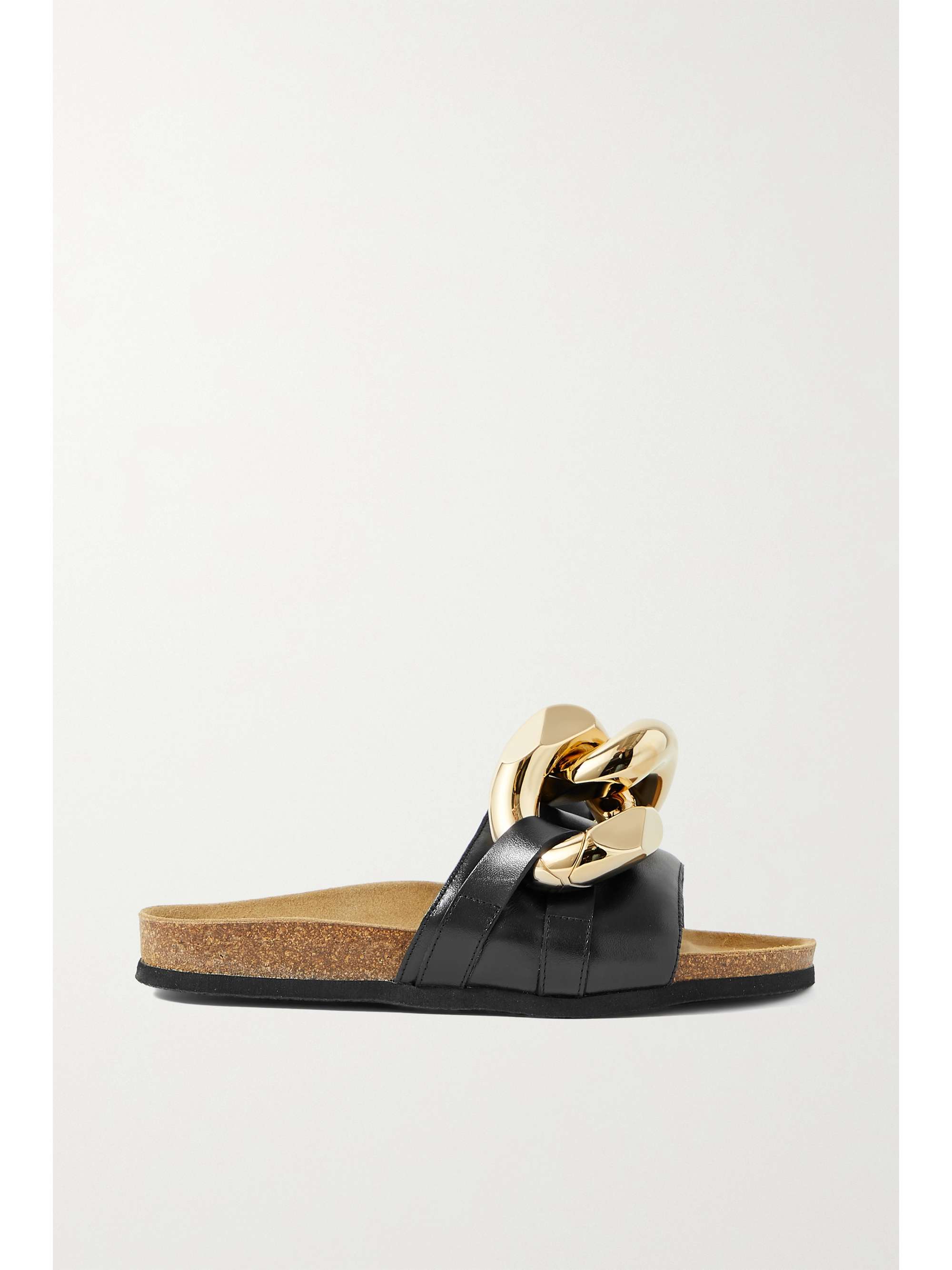 JW ANDERSON Chain-embellished leather slides | NET-A-PORTER