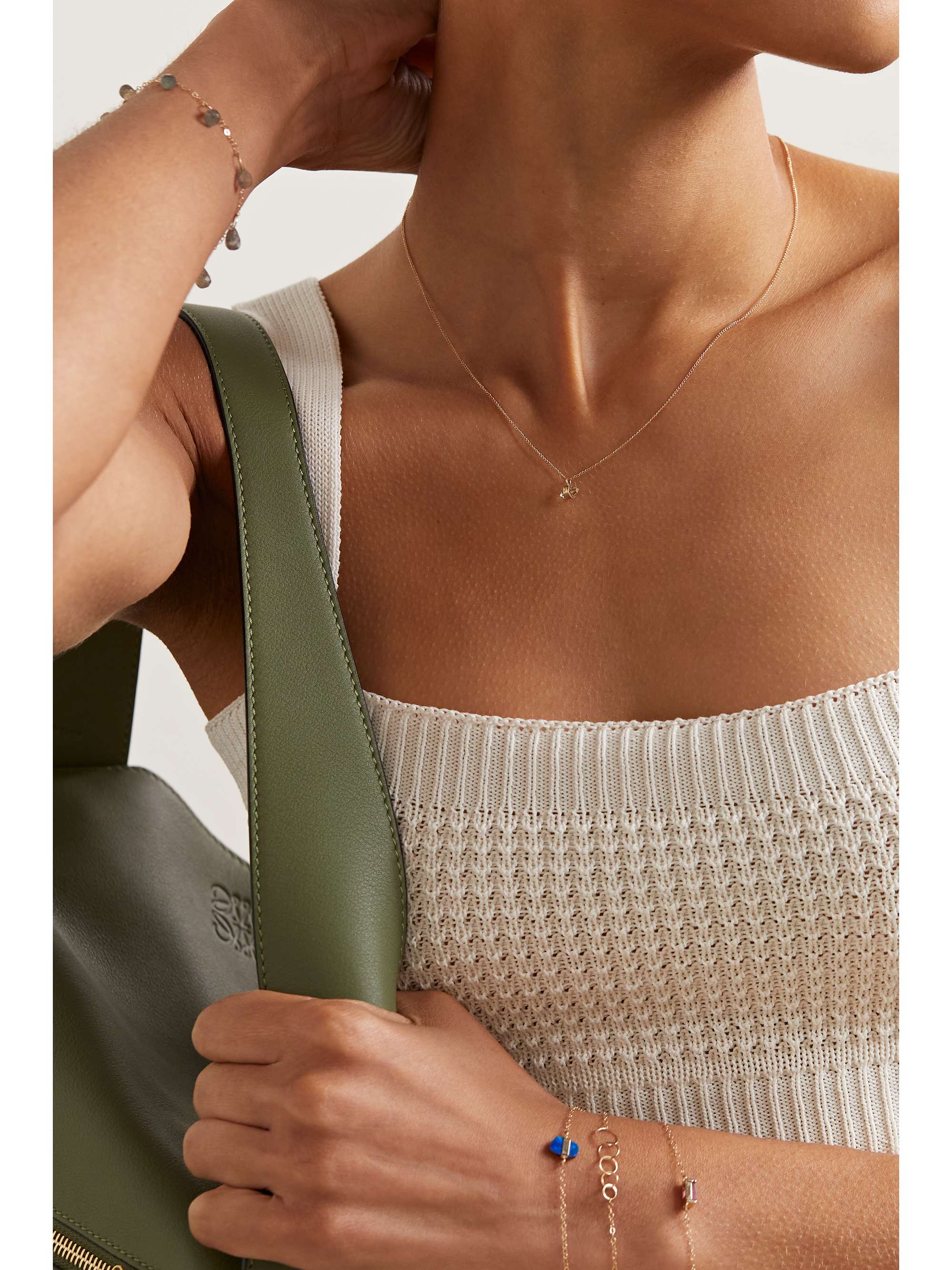 MELISSA JOY MANNING 14-karat gold Herkimer diamond necklace