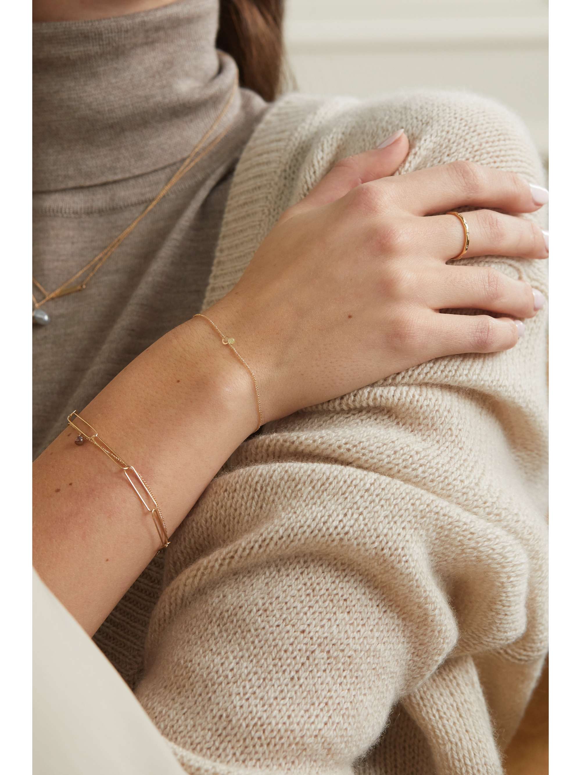 MELISSA JOY MANNING 14-karat gold diamond bracelet