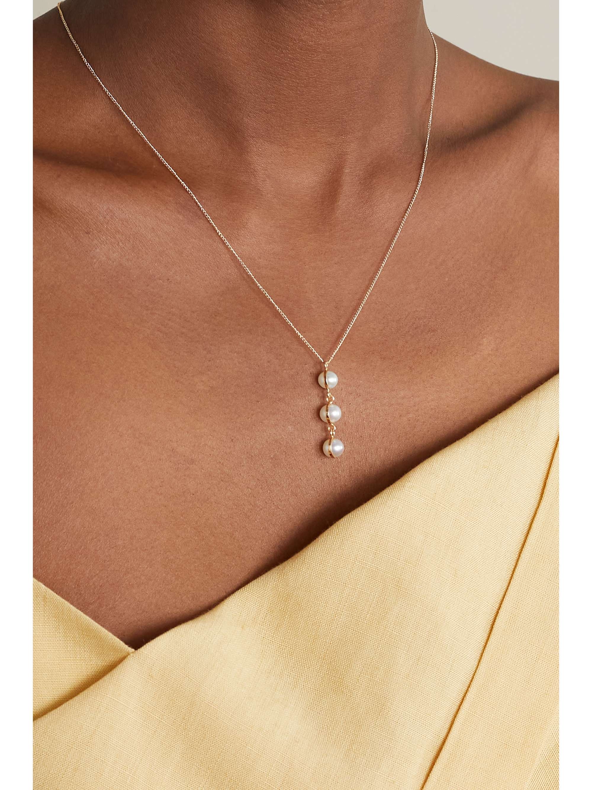 MELISSA JOY MANNING 14-karat recycled gold pearl necklace