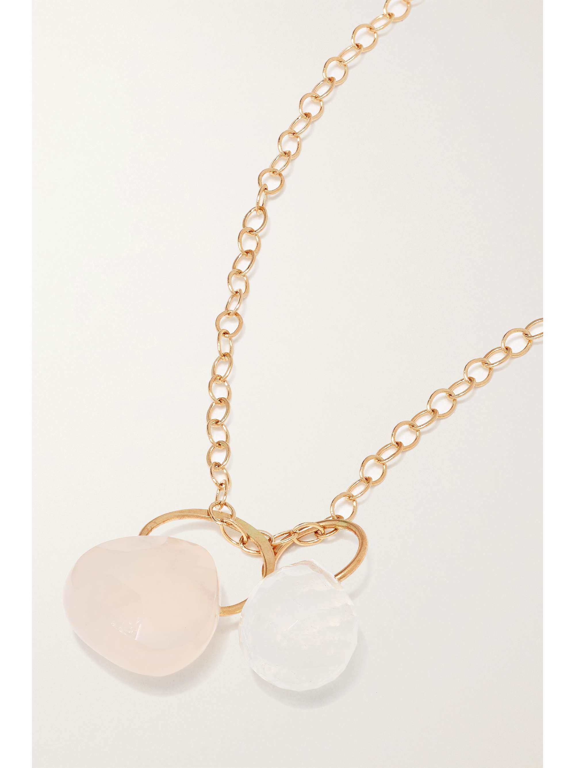 MELISSA JOY MANNING 14-karat recycled gold, chalcedony and moonstone necklace