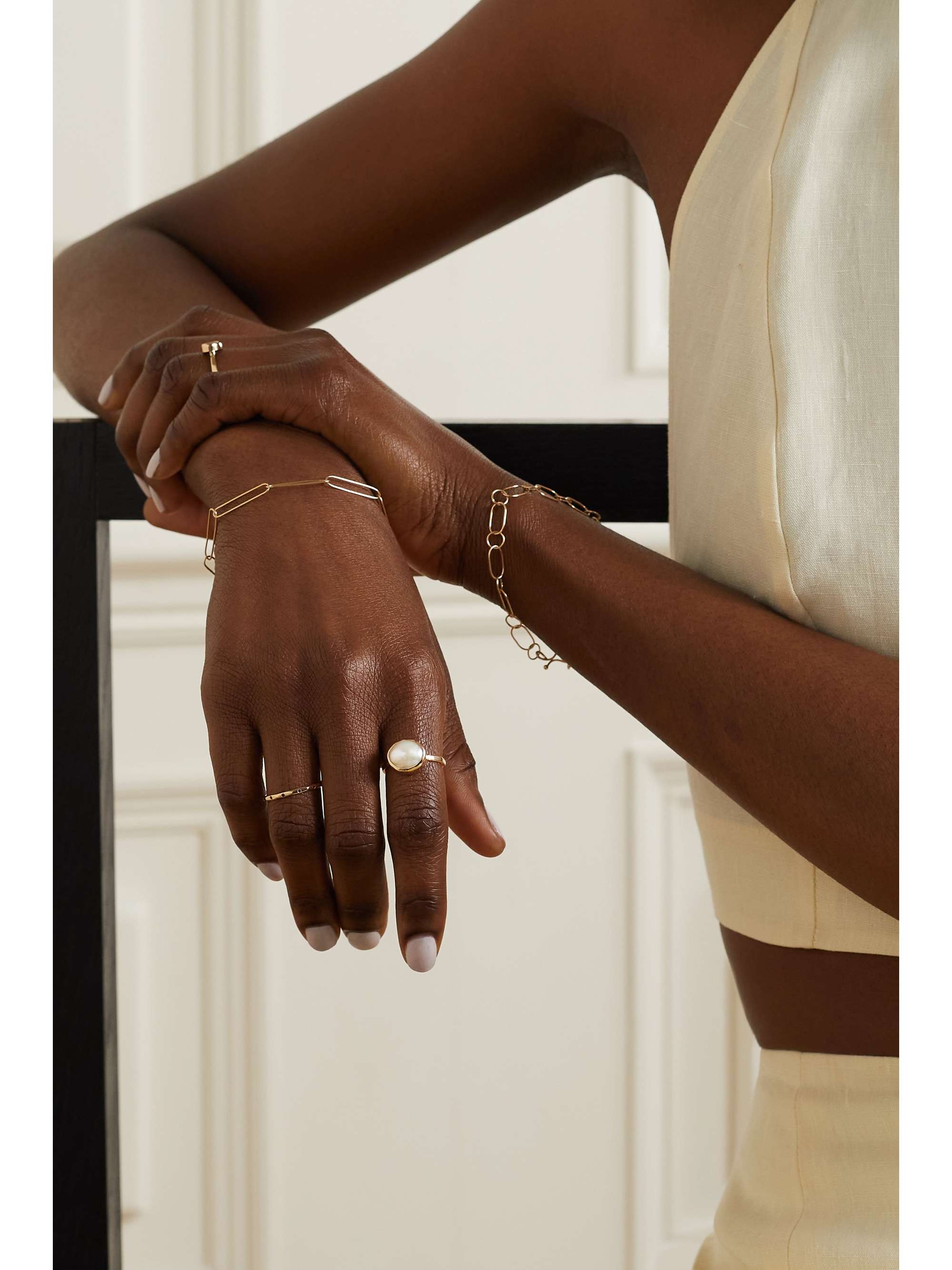 MELISSA JOY MANNING Recycled 14-karat gold pearl ring
