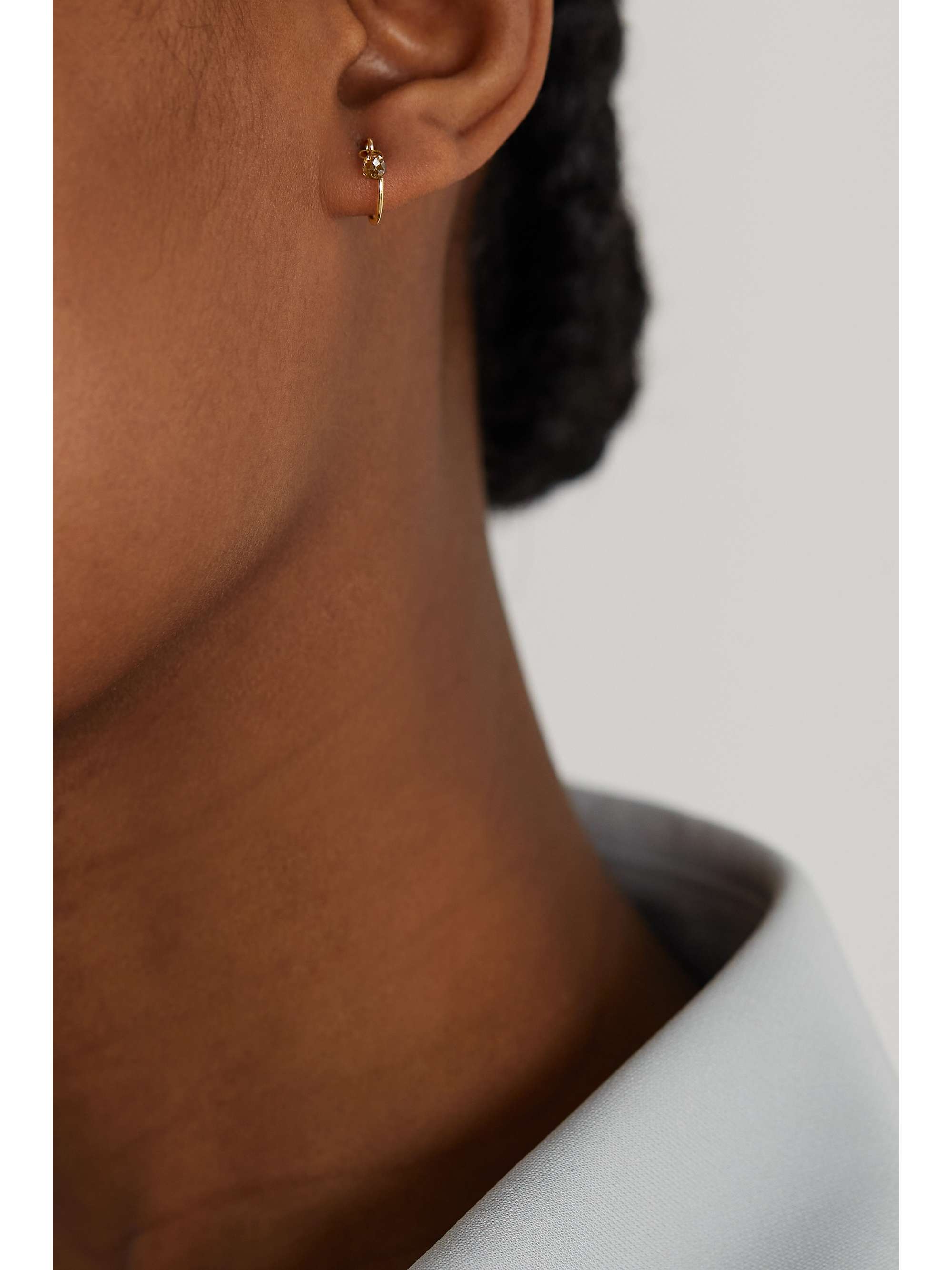 MELISSA JOY MANNING 14-karat gold diamond hoop earring