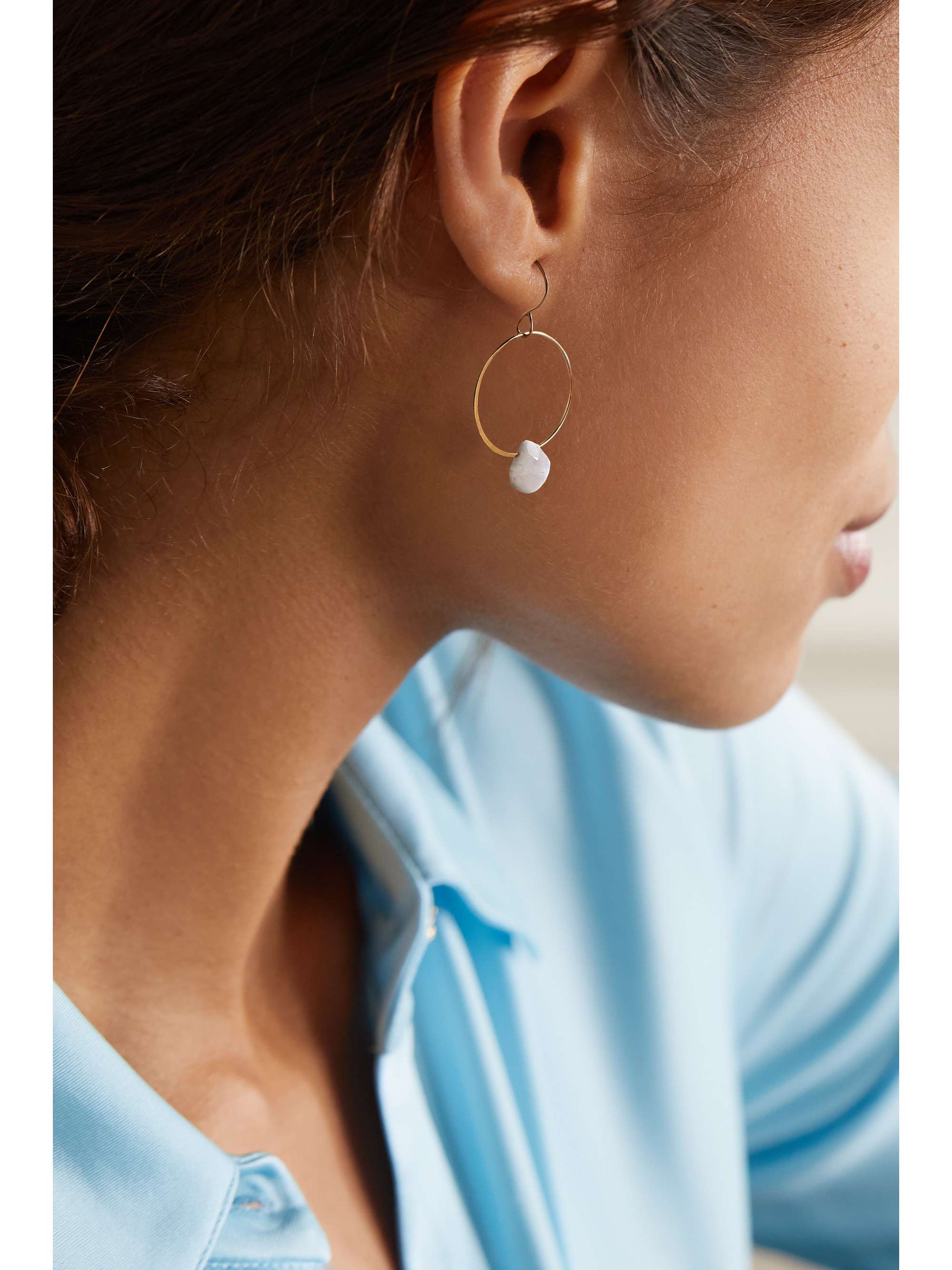 MELISSA JOY MANNING 14-karat recycled gold moonstone earrings