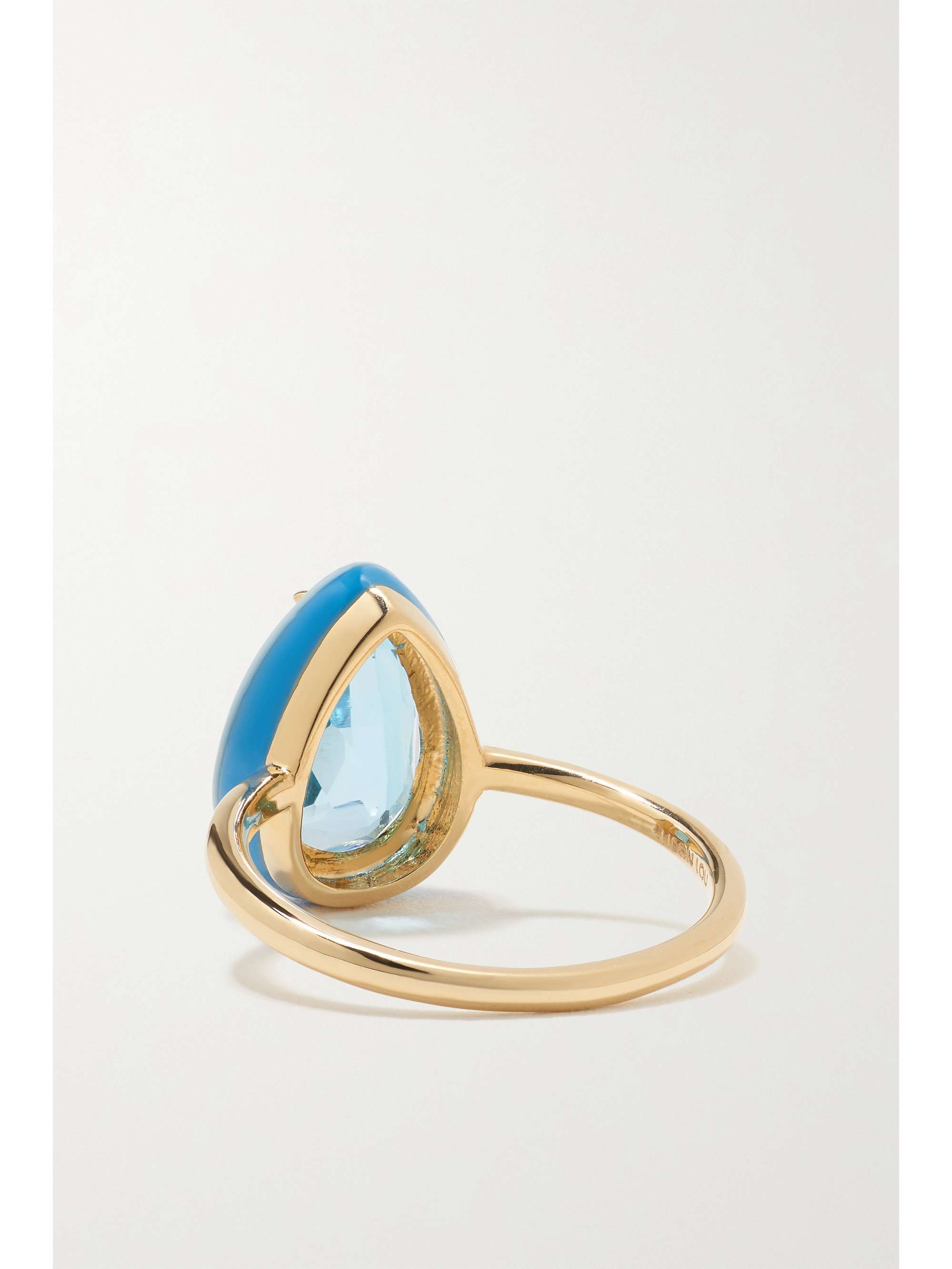 ALISON LOU 14-karat gold, topaz and enamel ring