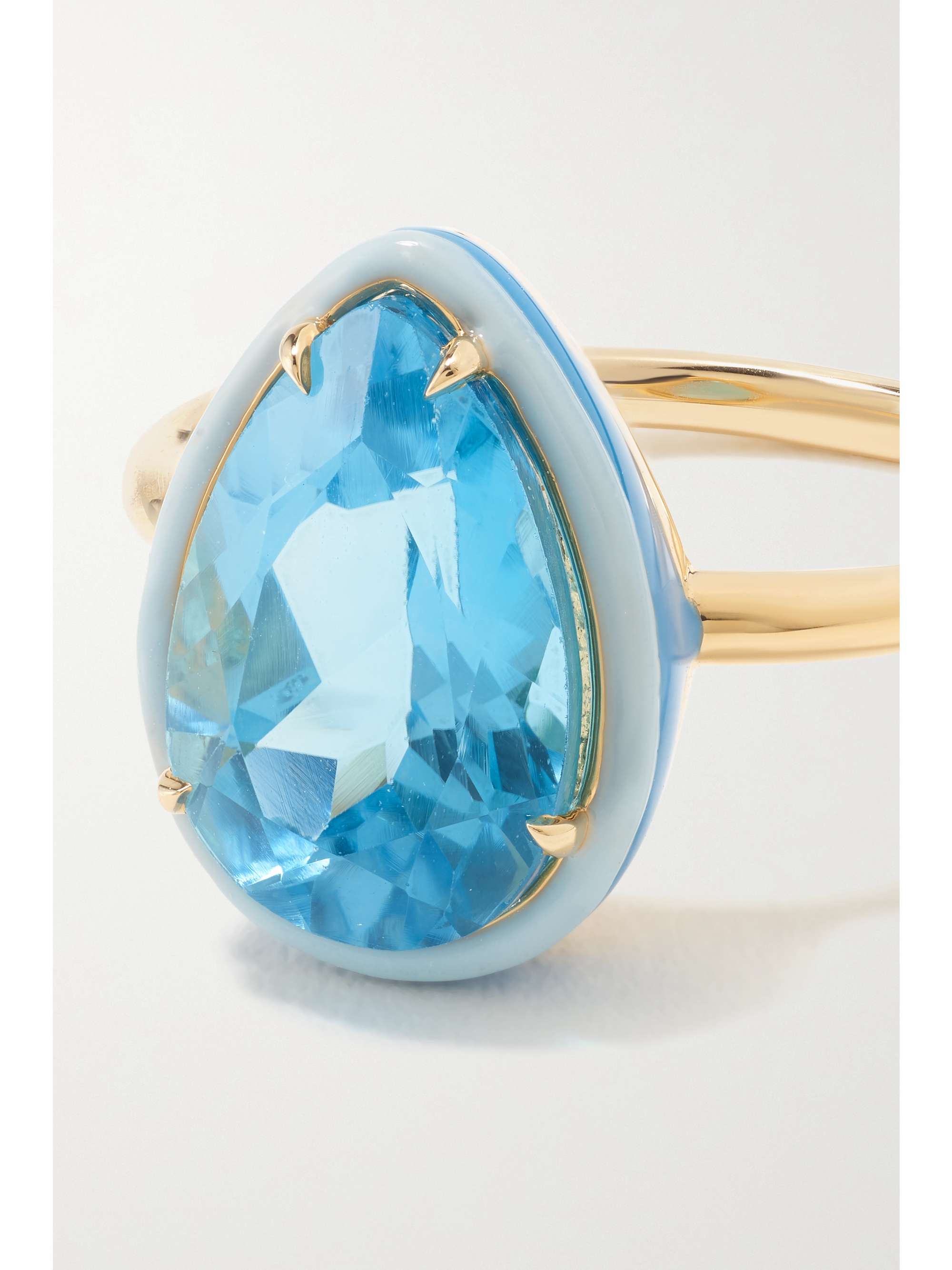 ALISON LOU 14-karat gold, topaz and enamel ring