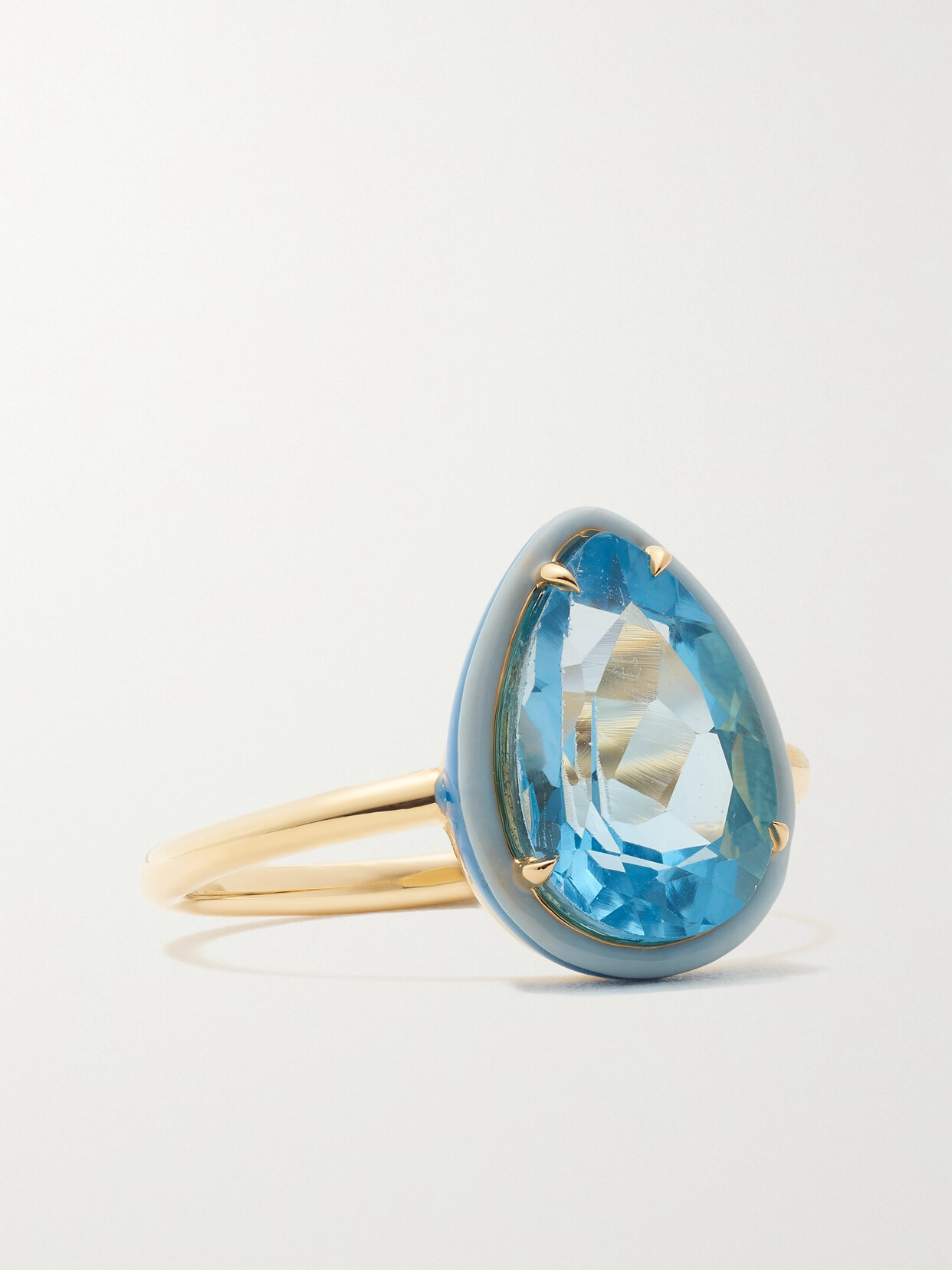 Alison Lou 14-karat Gold, Topaz And Enamel Ring