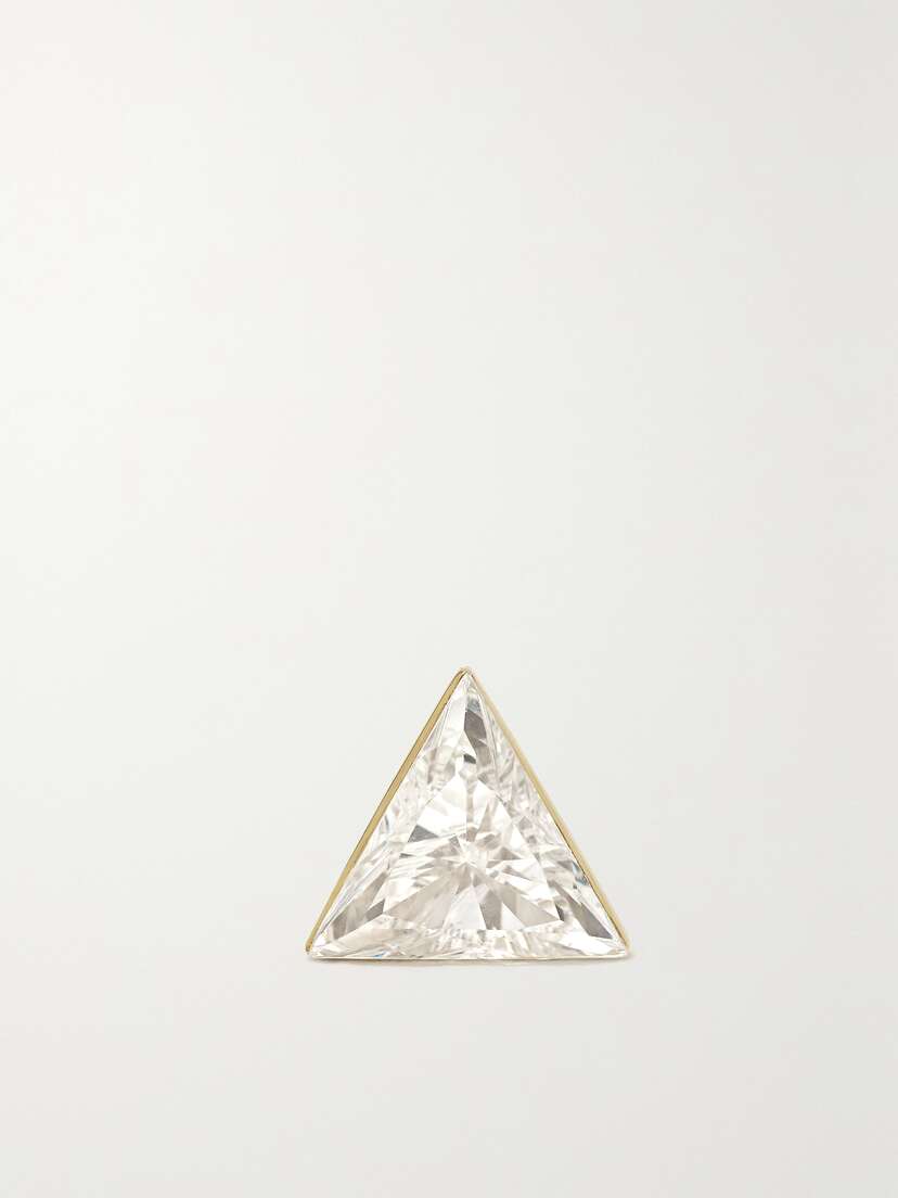 MARIA TASH 5mm Invisible 18-karat Gold Diamond Earring