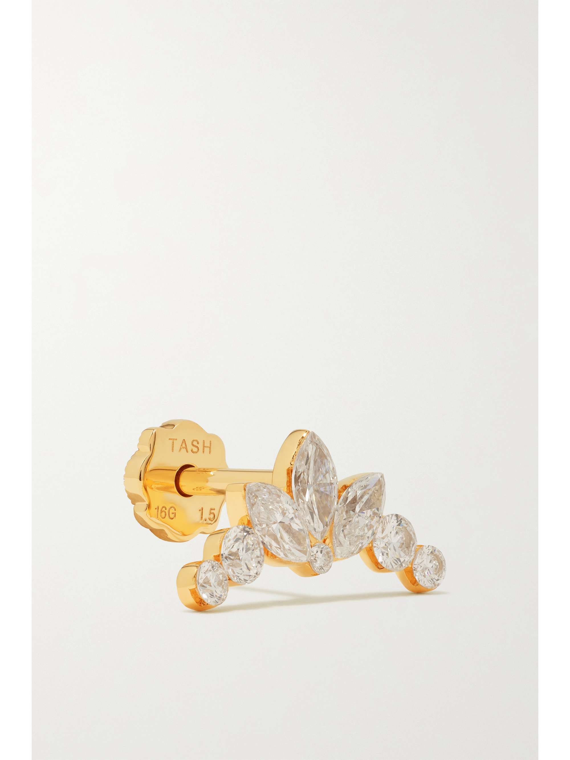 MARIA TASH Invisible Lotus Garland 18-karat gold diamond earring