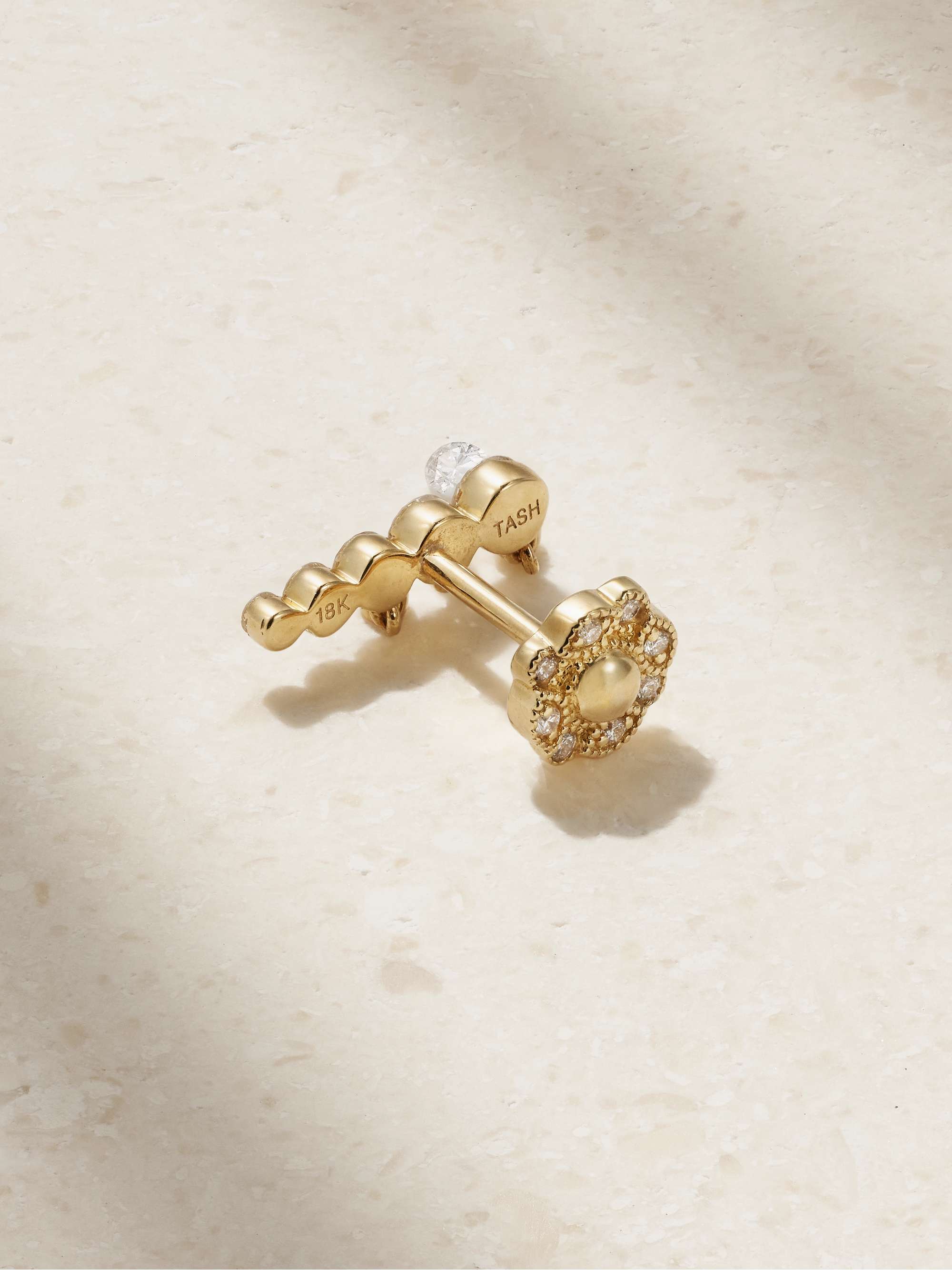 MARIA TASH 11mm Invisible Crescendo 18-karat gold diamond earring