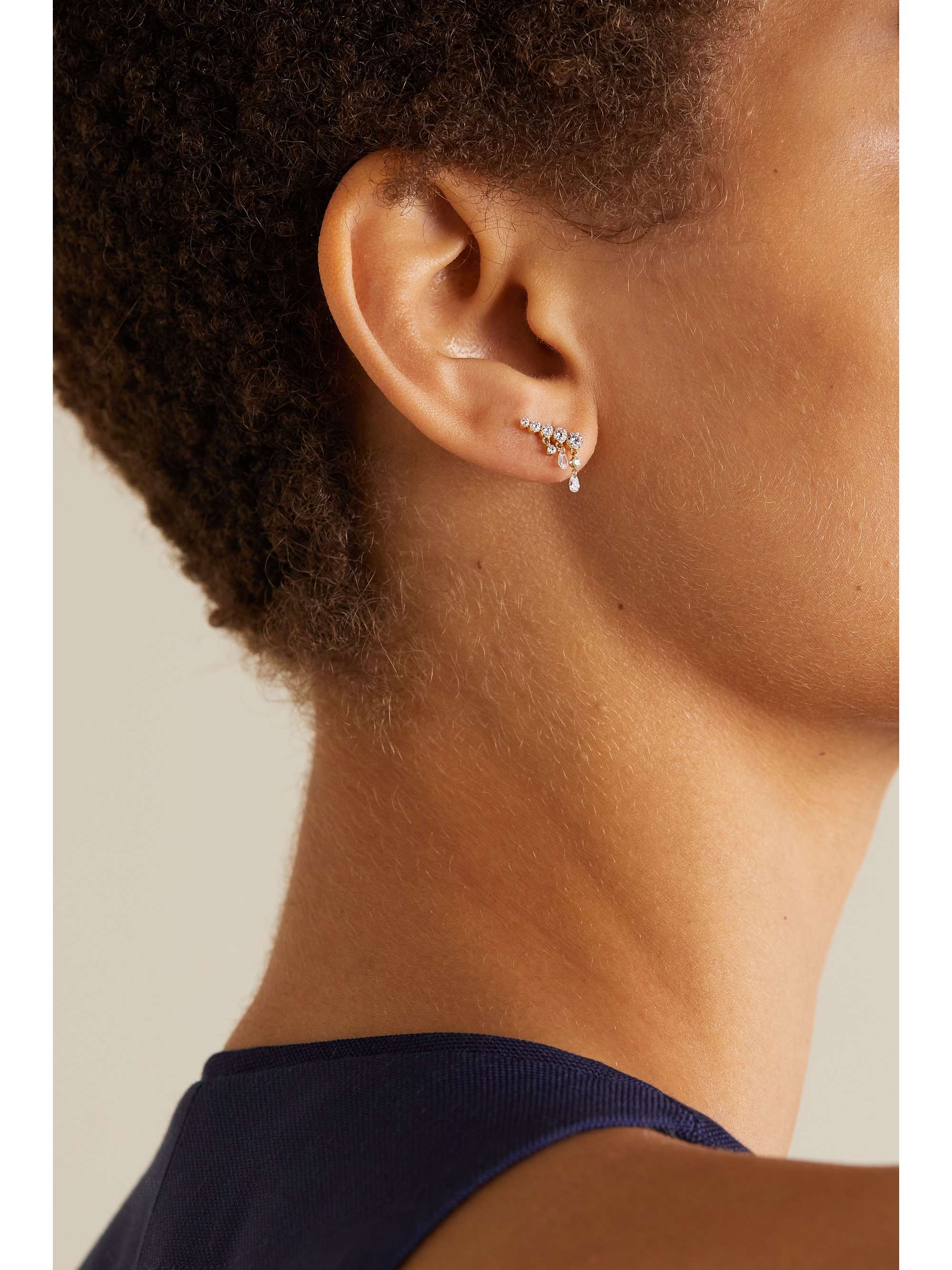 MARIA TASH 11mm Invisible Crescendo 18-karat gold diamond earring