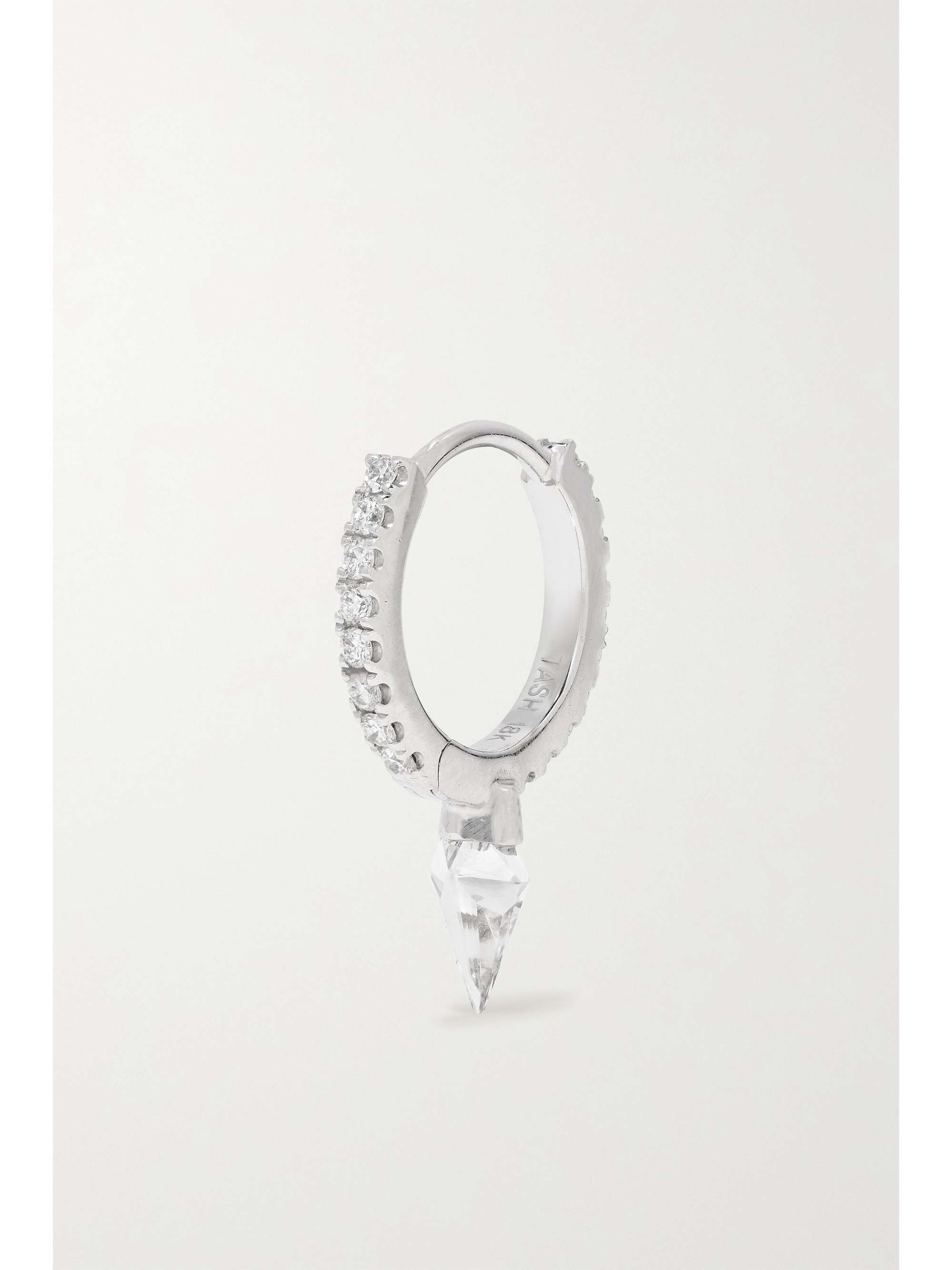 MARIA TASH 8mm Eternity 18-karat white gold diamond hoop earring