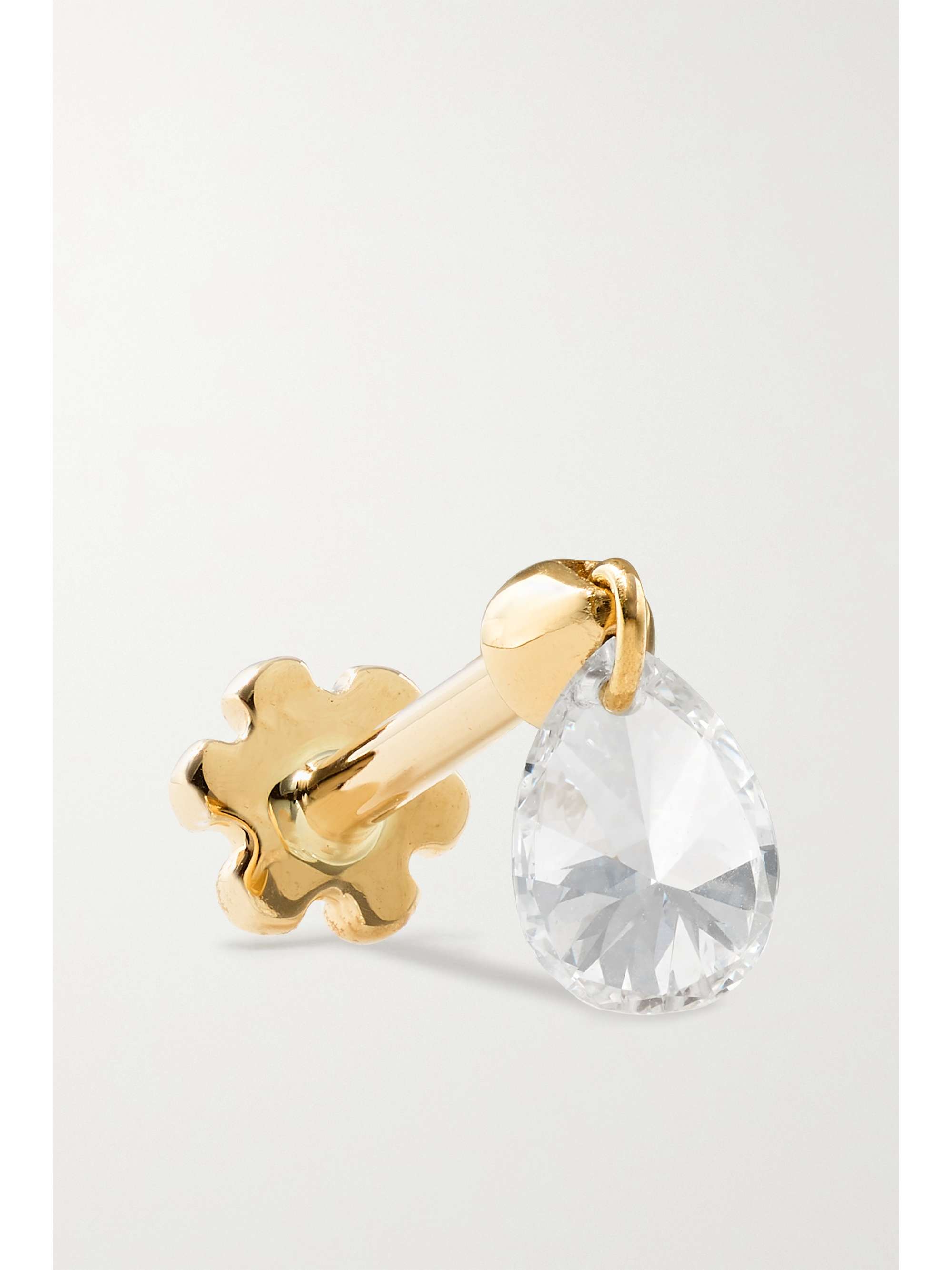 MARIA TASH 4mm 18-karat gold diamond earring