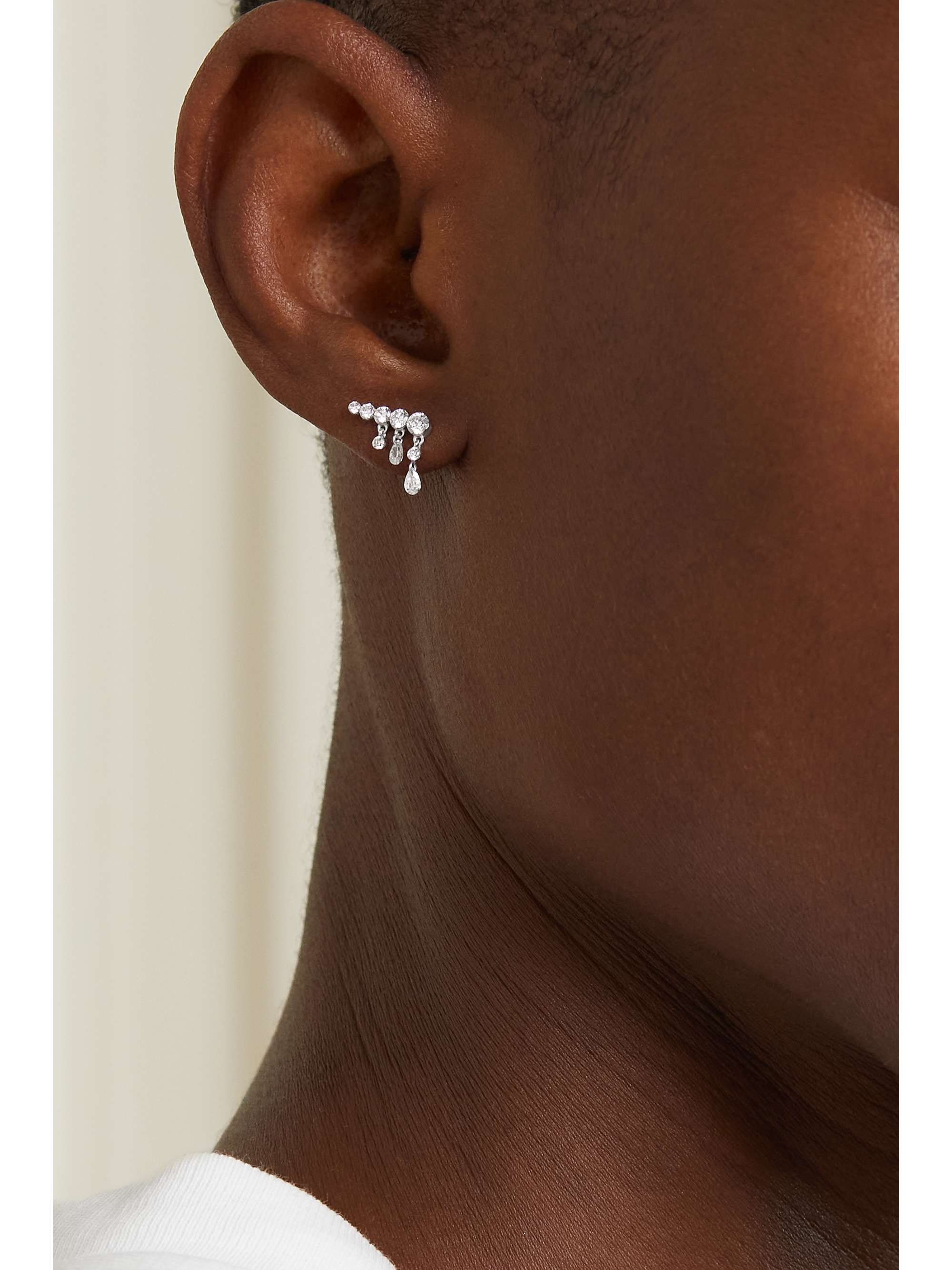MARIA TASH 11mm Invisible Crescendo 18-karat gold diamond earring