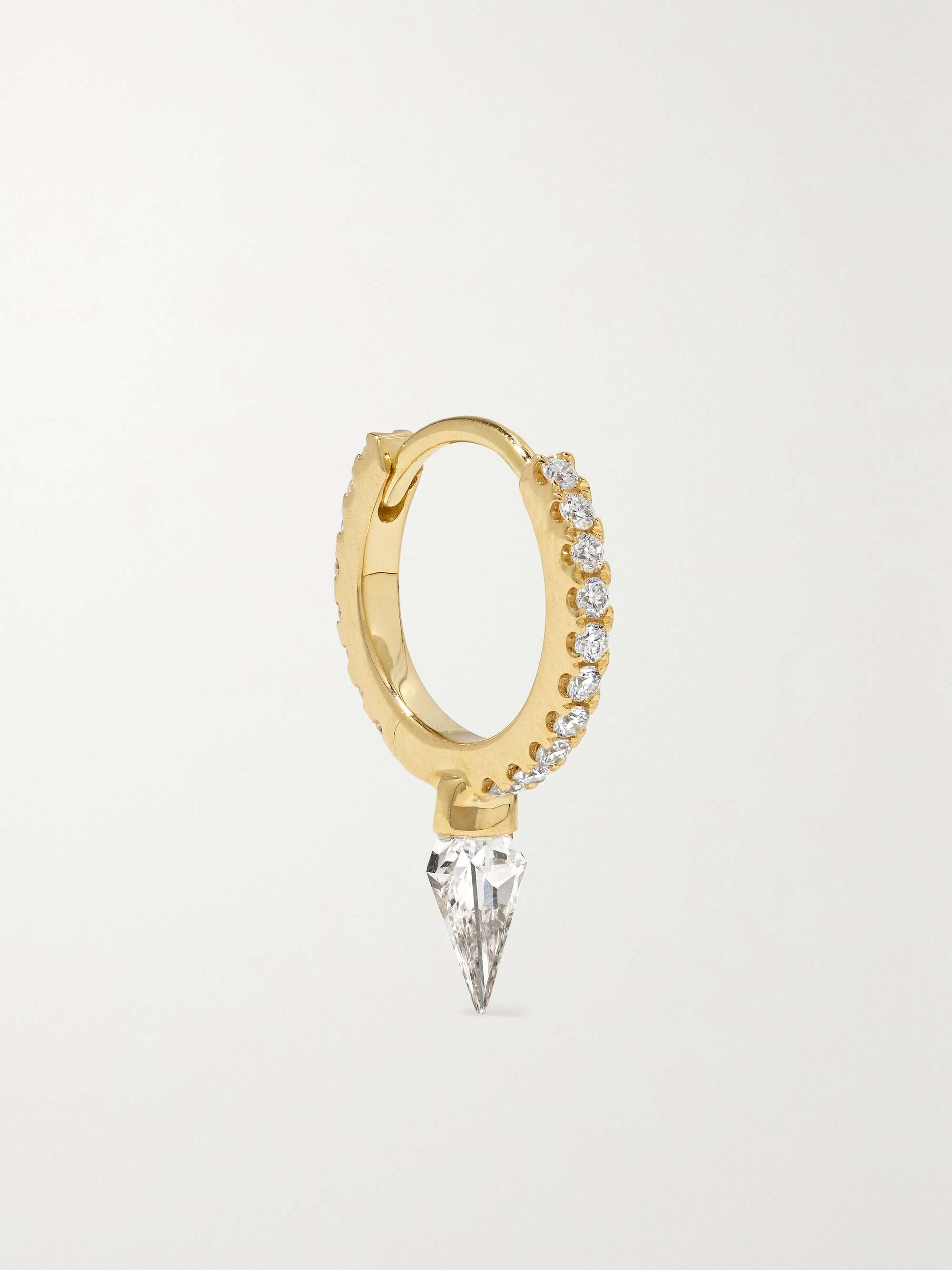 MARIA TASH 8mm Eternity Spike 18-karat gold diamond hoop earring | NET ...