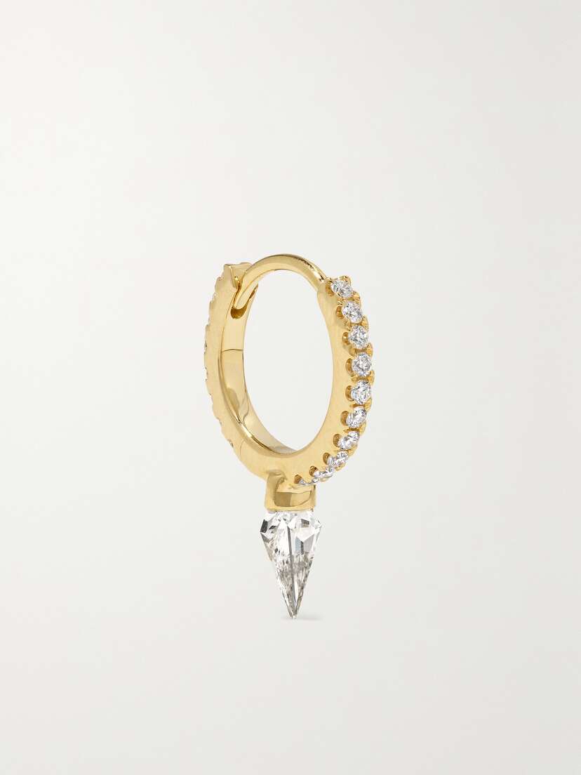 MARIA TASH 8mm Eternity Spike 18-karat Gold Diamond Hoop Earring