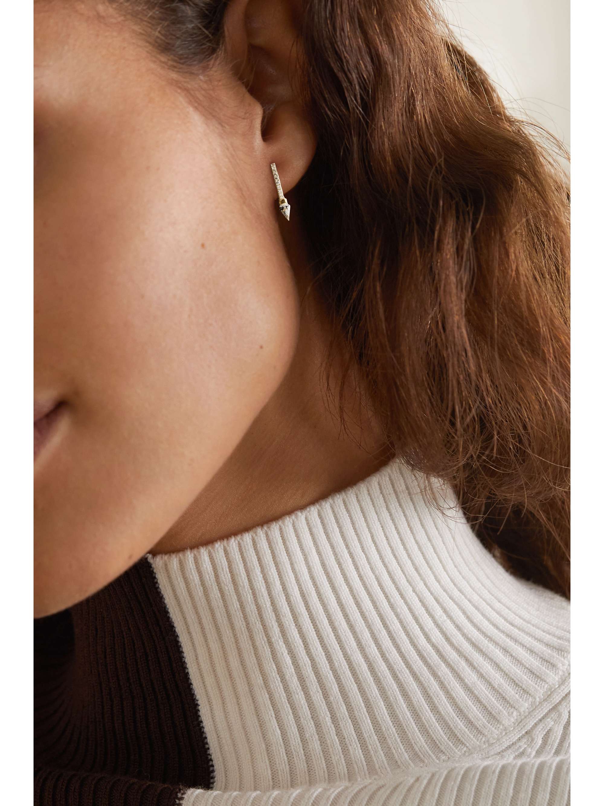 MARIA TASH 8mm Eternity 18-karat white gold diamond hoop earring