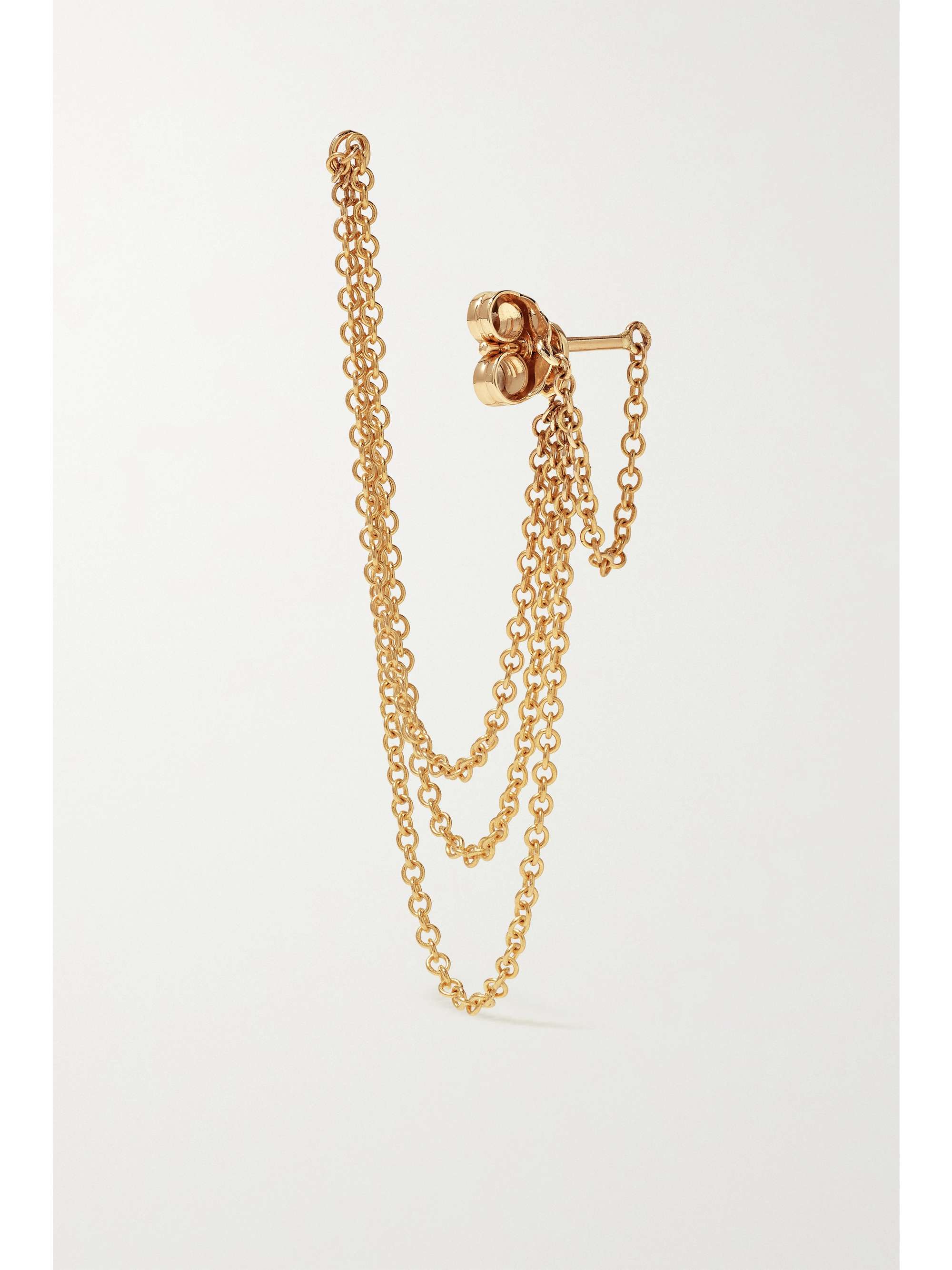 MARIA TASH 76mm Triple Chain 14-karat gold earring