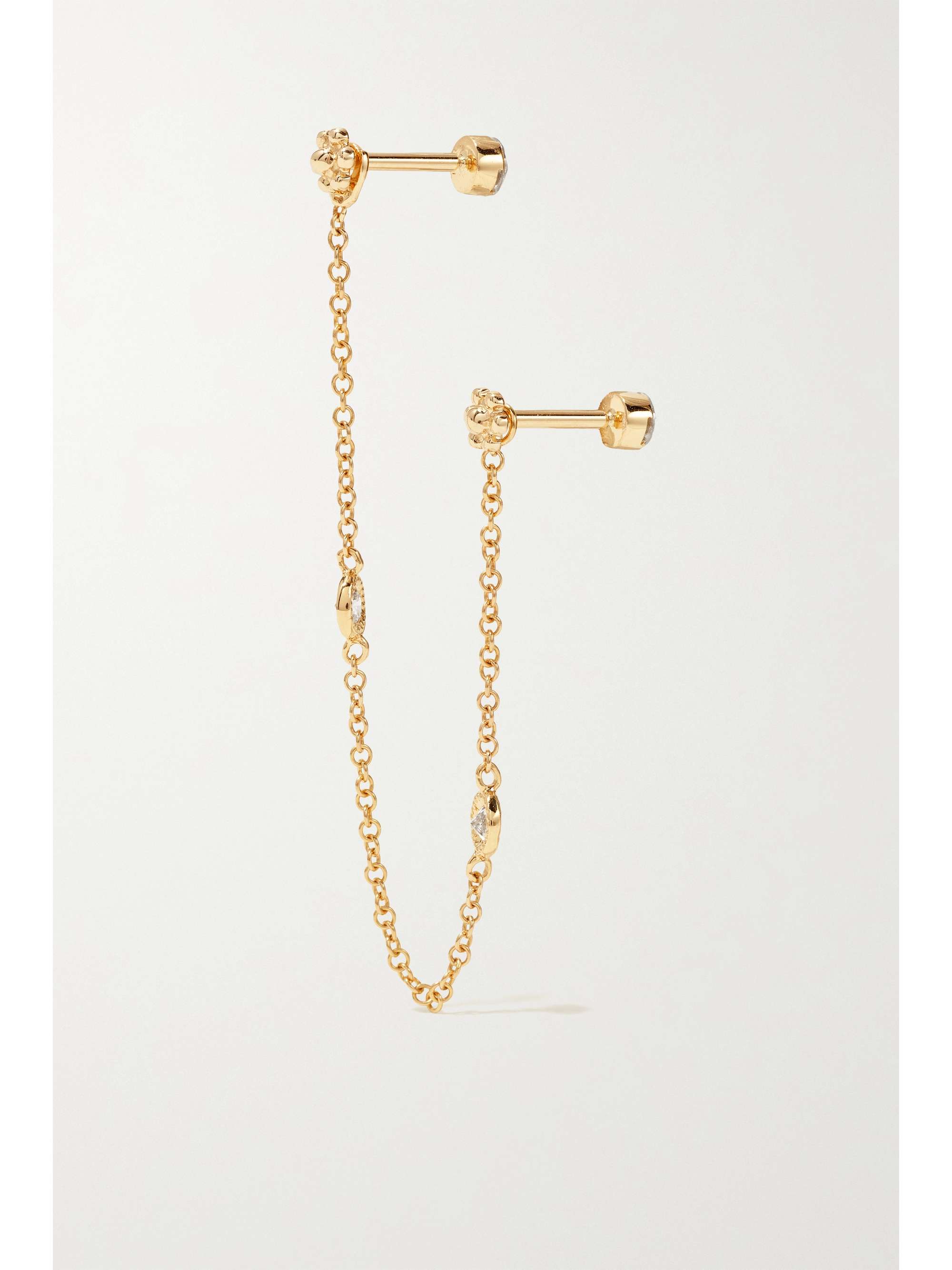 MARIA TASH Boucles d'oreilles en or 18 carats (750/1000) Scalloped 76 mm et Invisible 3 mm
