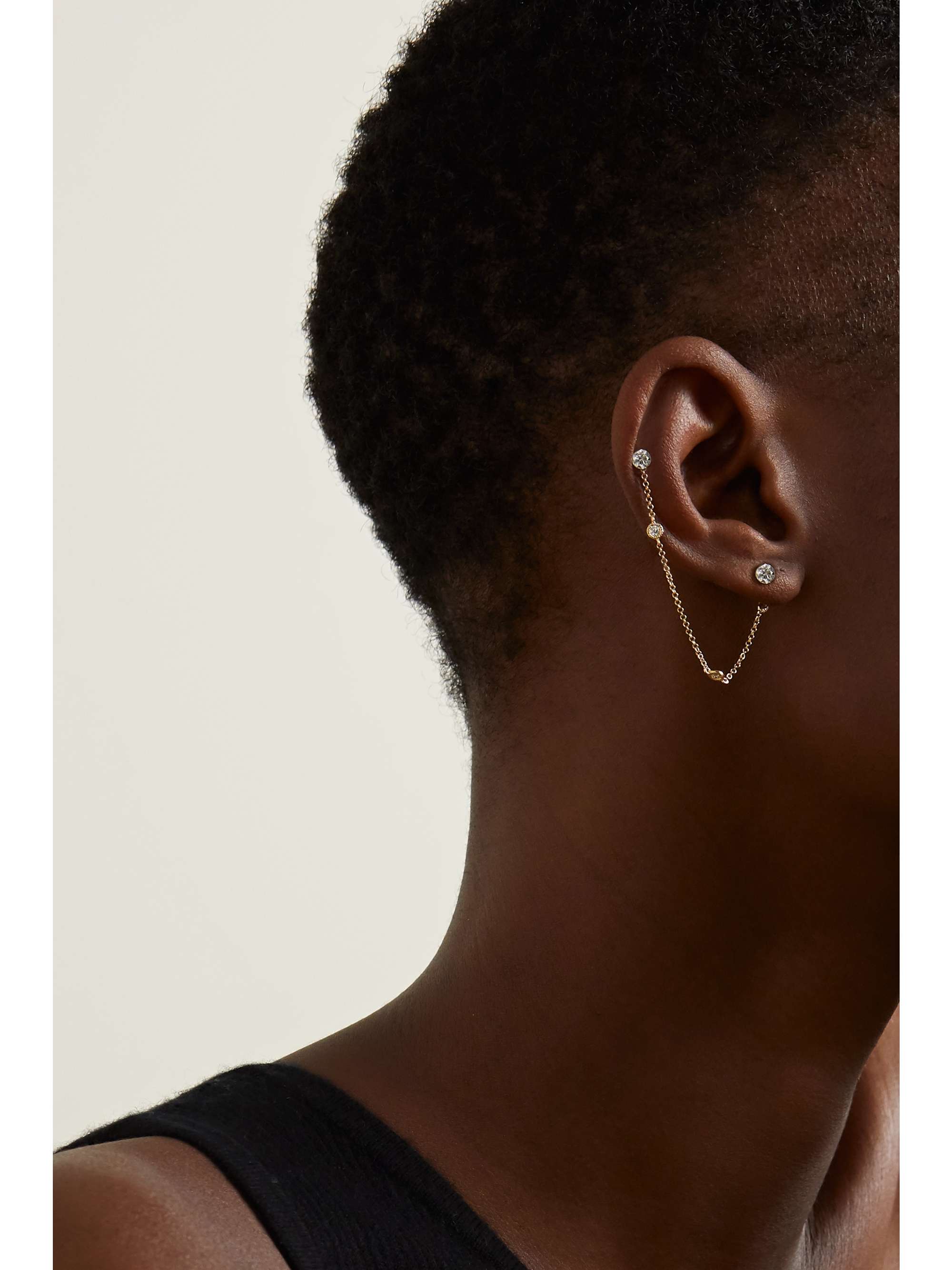 MARIA TASH Boucles d'oreilles en or 18 carats (750/1000) Scalloped 76 mm et Invisible 3 mm