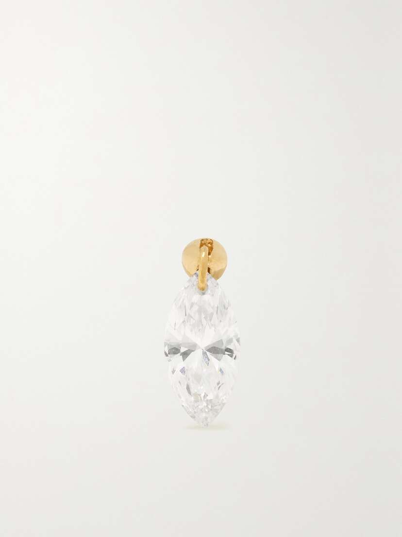 MARIA TASH 6mm 18-karat Gold Diamond Earring
