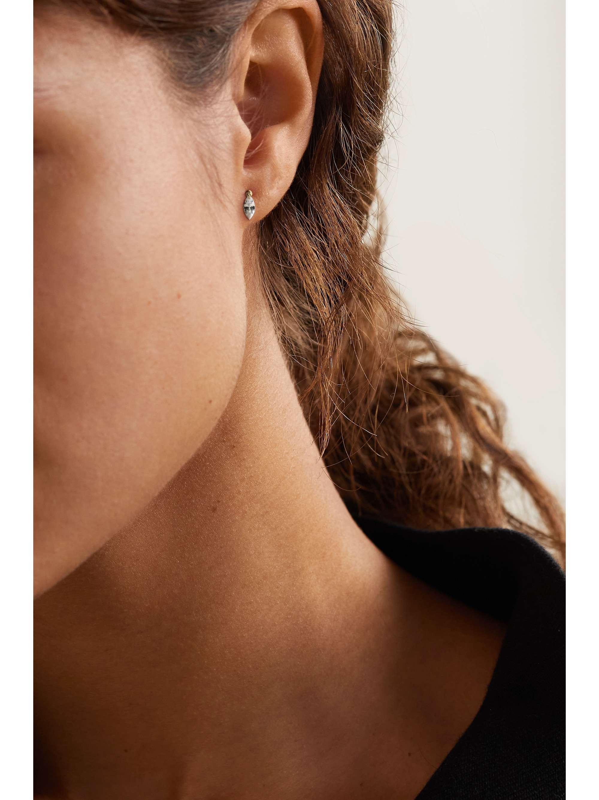 MARIA TASH 6mm 18-karat gold diamond earring